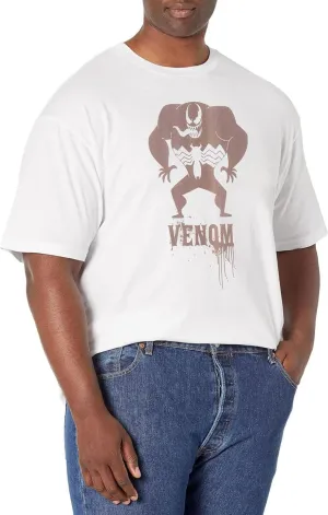 Marvel Big Classic Kawaii Venom Mens Tops Short Sleeve Tee Shirt White 5XL