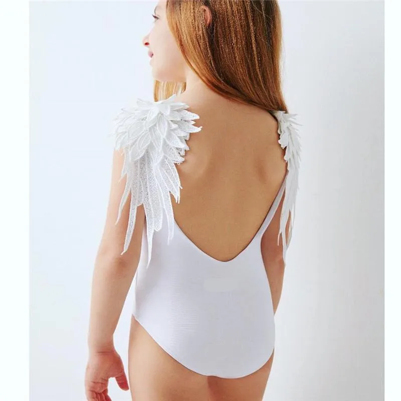 Matching Angel Wings Swimsuit for Mother & Daughter – Elegant One-Piece Bathing Suit