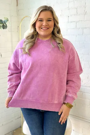 Mauve Oversized Wash Pullover