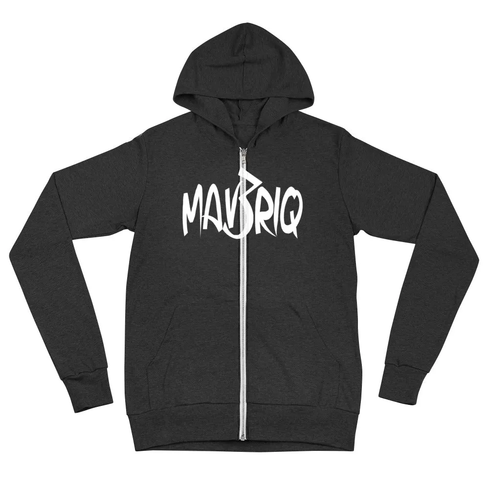 MAV3RIQ Zip Up hoodie (White print)