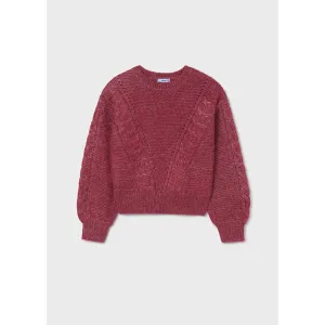 Mayoral Red Braided Sweater