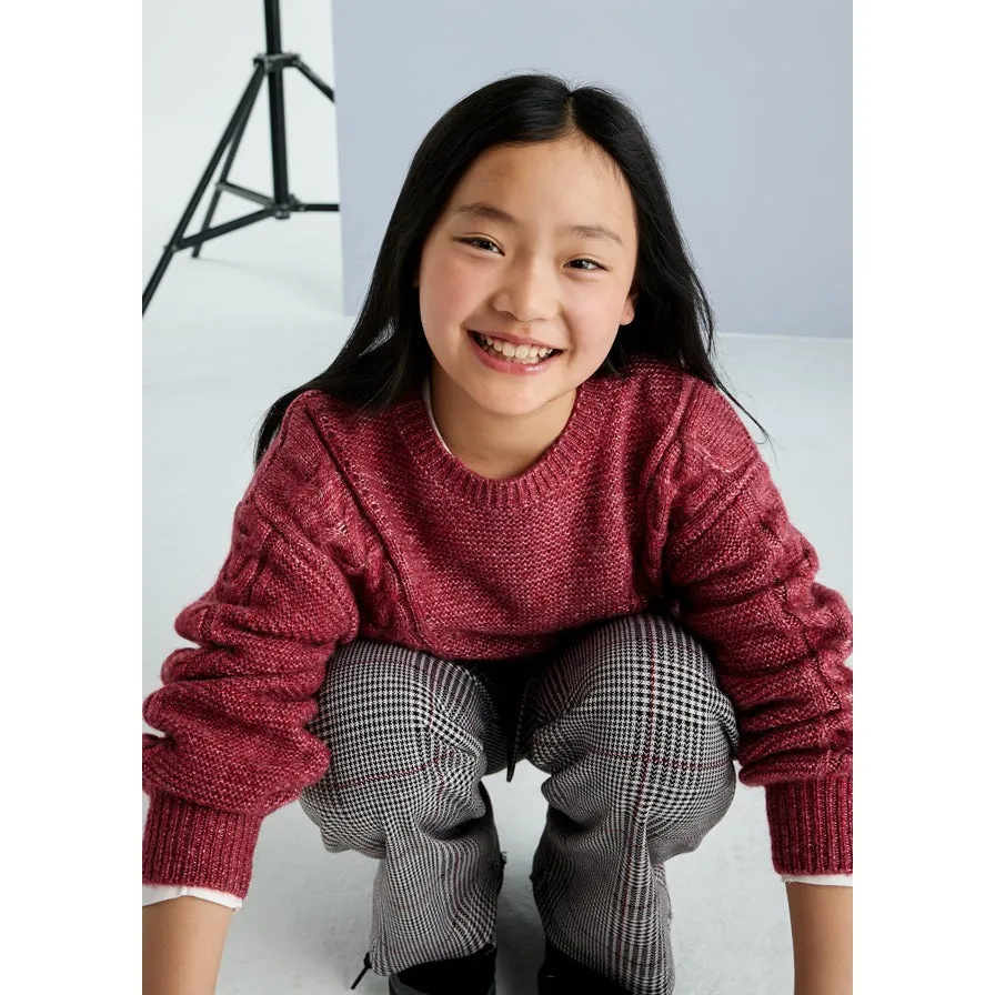 Mayoral Red Braided Sweater