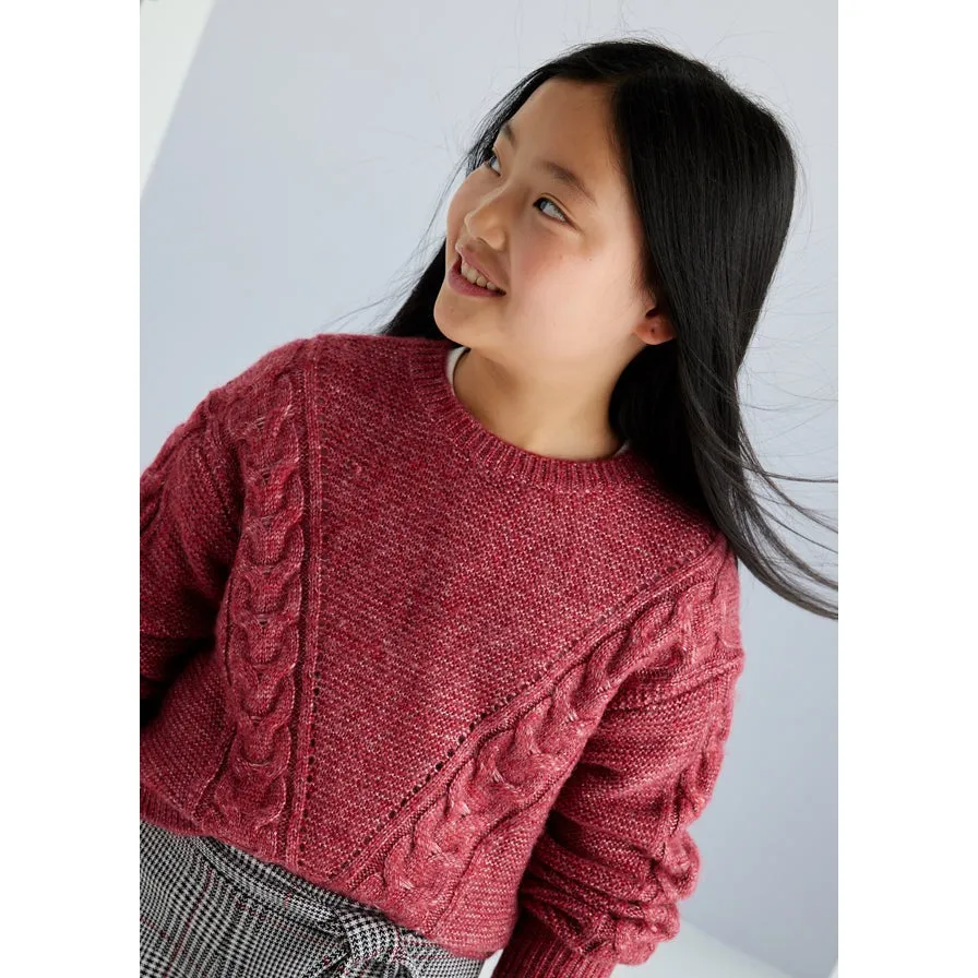 Mayoral Red Braided Sweater