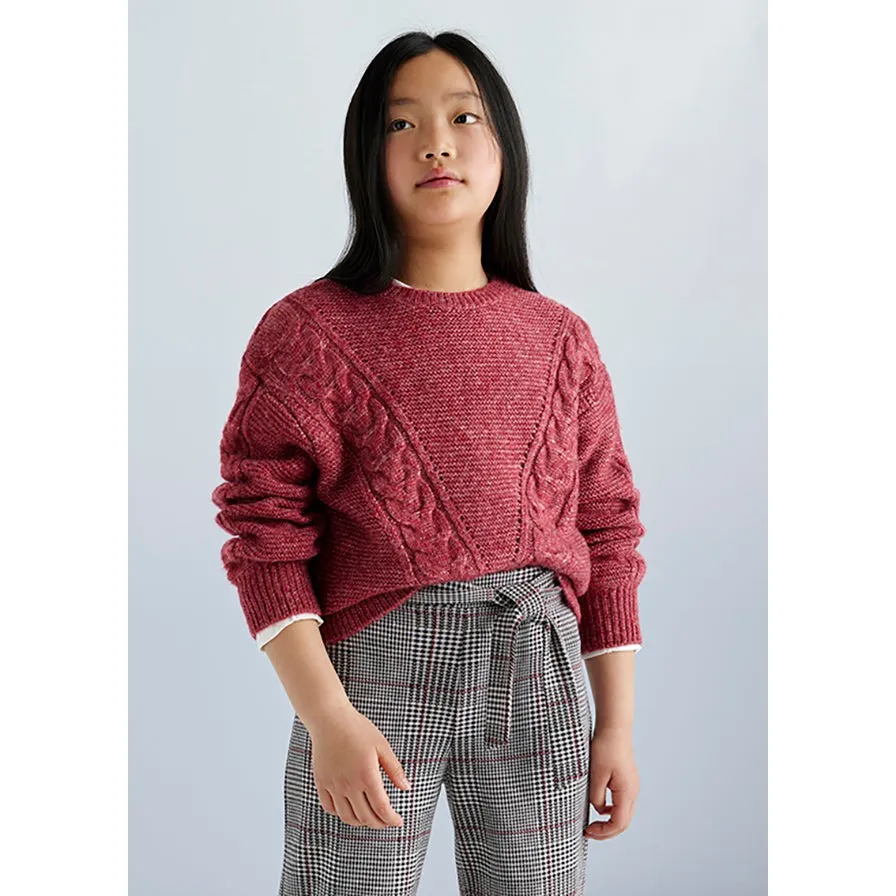 Mayoral Red Braided Sweater