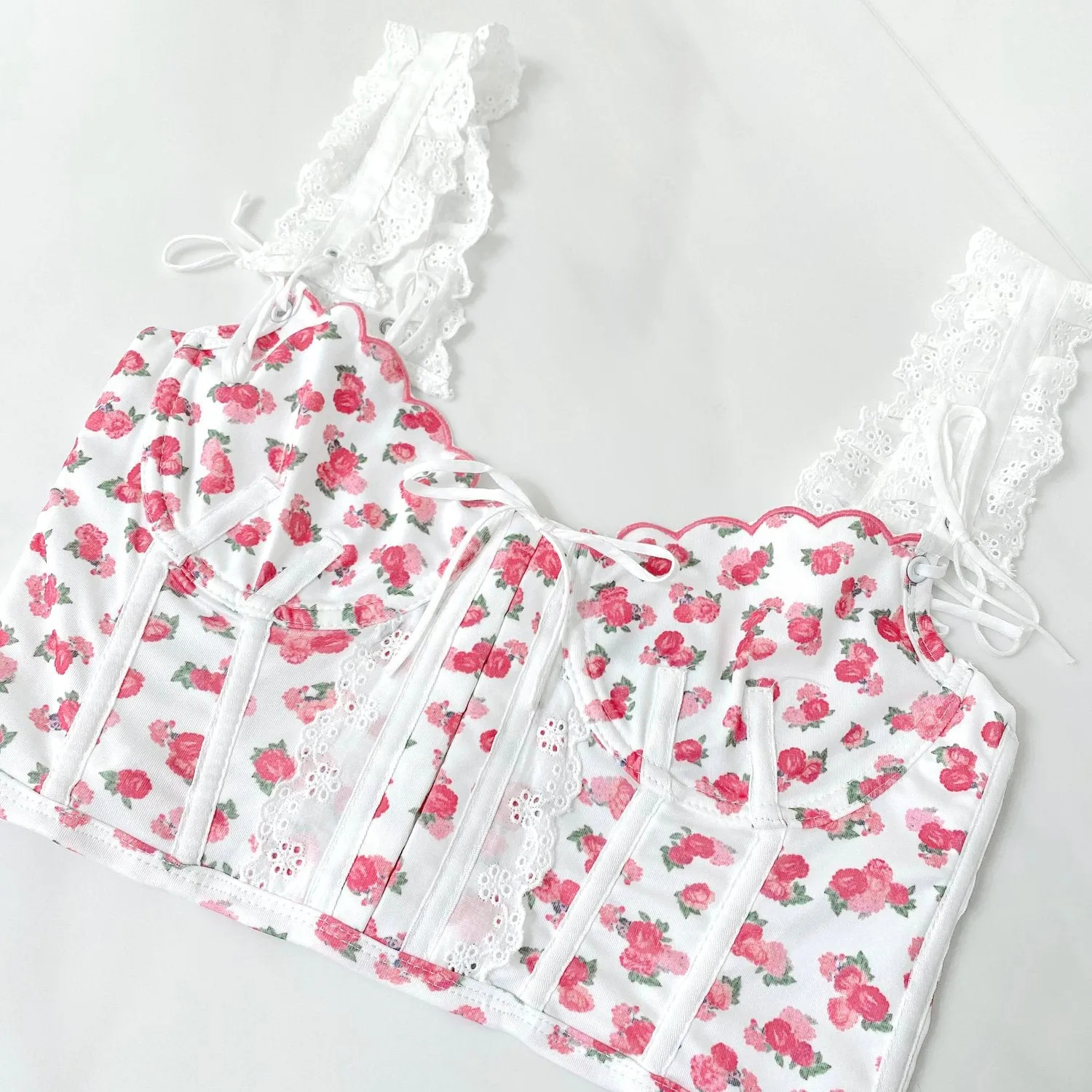 Melina Floral Lace Crop Top