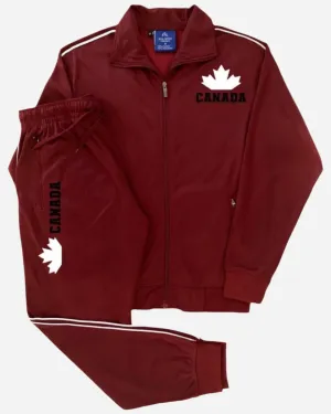 Men's Canada Print Designer Heritage Tracksuit With Track Jacket & Jogger Track Pants