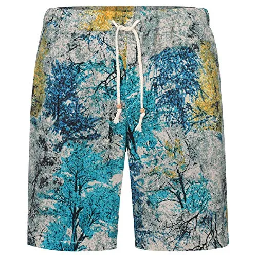 Men's Floral 2 Piece Tracksuit Short Sleeve Top and Shorts