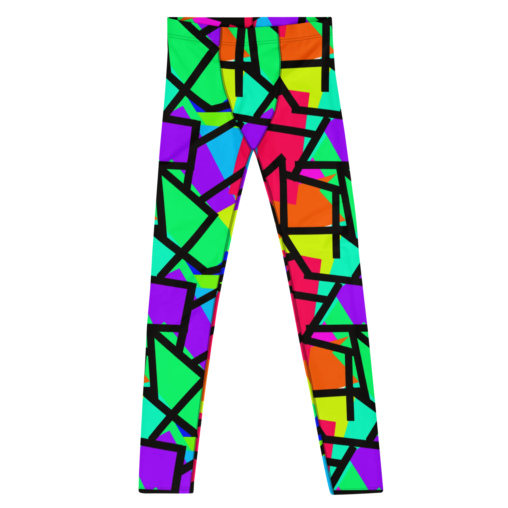 Mens Leggings, Rainbow Diagonals