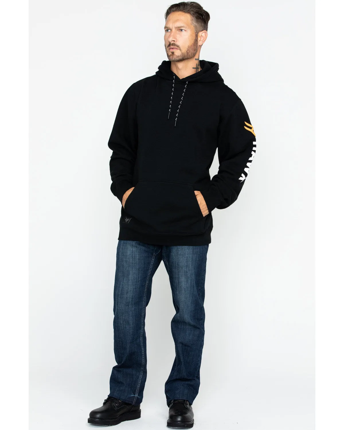 Men's Logo Sleeve Hooded Work Sweatshirt - Big