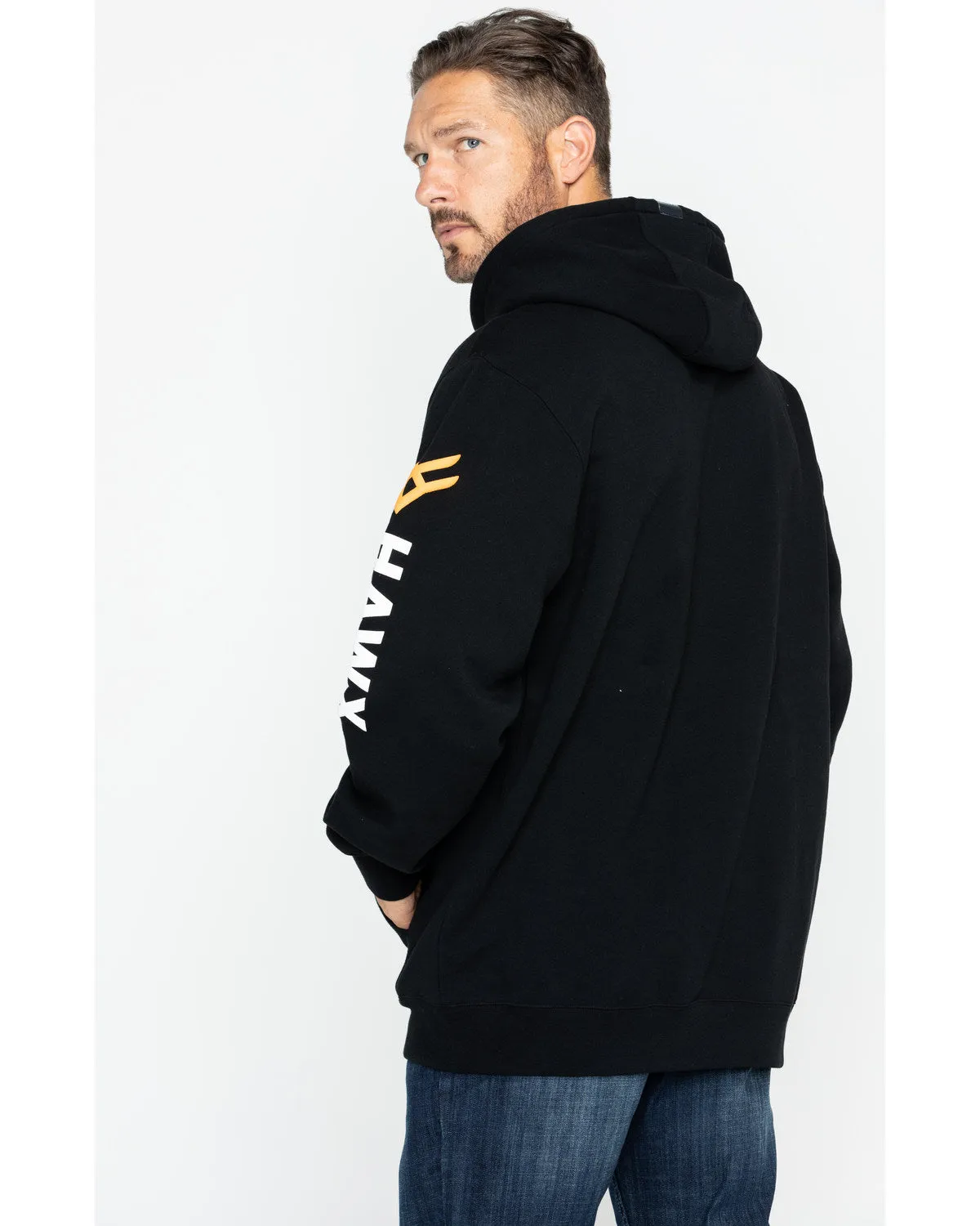 Men's Logo Sleeve Hooded Work Sweatshirt - Big