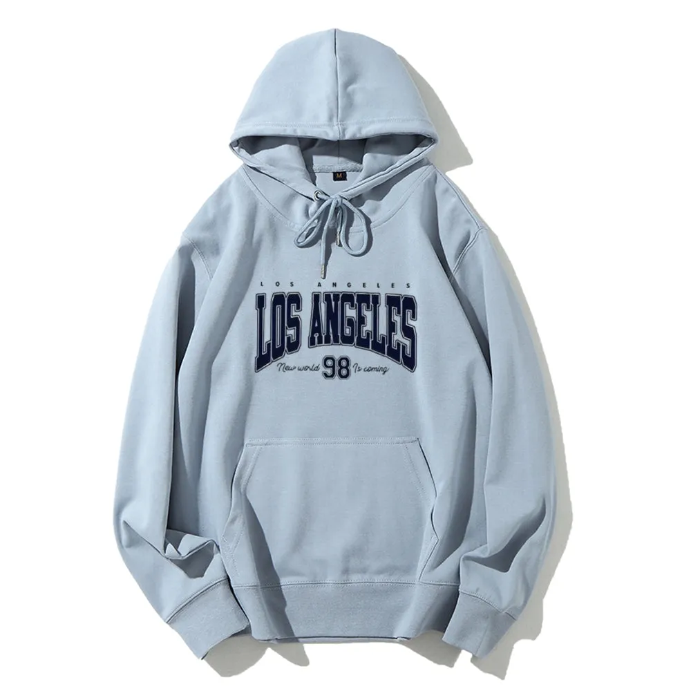 Mens Los Angeles City Letter Graphic Pullover Hoodies