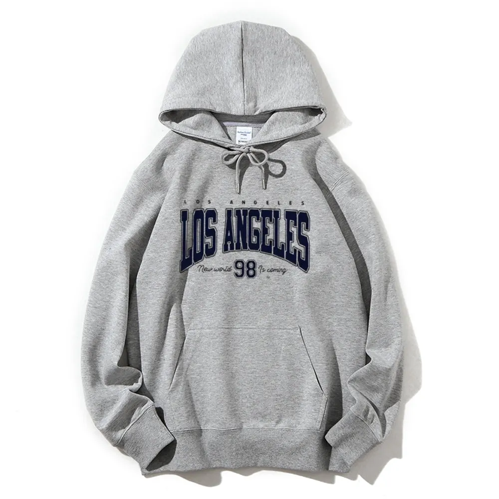 Mens Los Angeles City Letter Graphic Pullover Hoodies