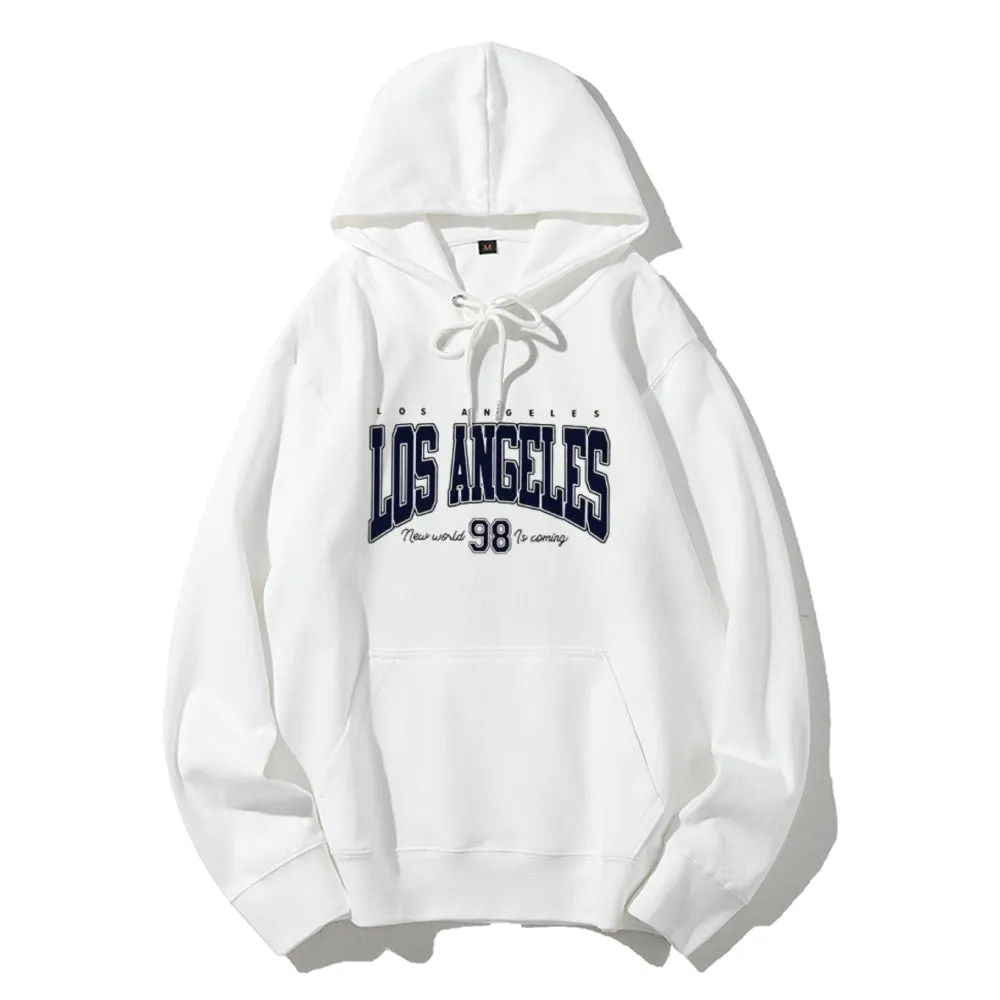 Mens Los Angeles City Letter Graphic Pullover Hoodies