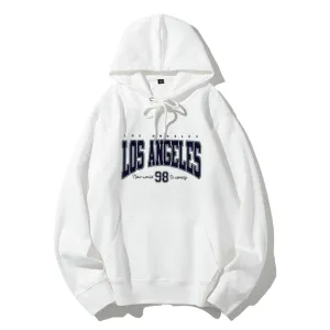 Mens Los Angeles City Letter Graphic Pullover Hoodies