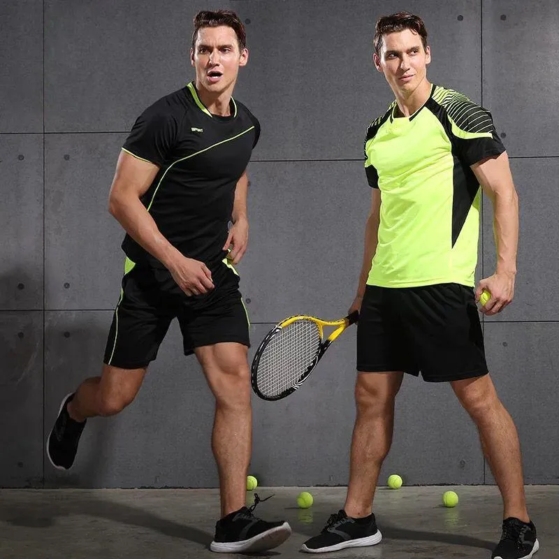 Men's Sport Running Suits Quick Dry Basketball Soccer Training Tracksuits Summer Fitness