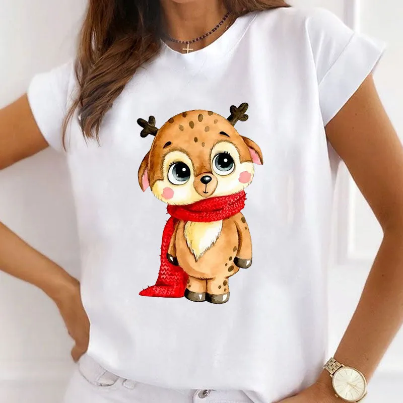 Merry Christmas Women White T-Shirt S