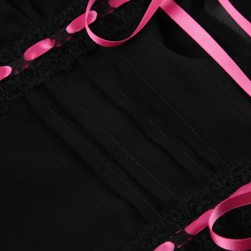 Mia Black Ribbon Top