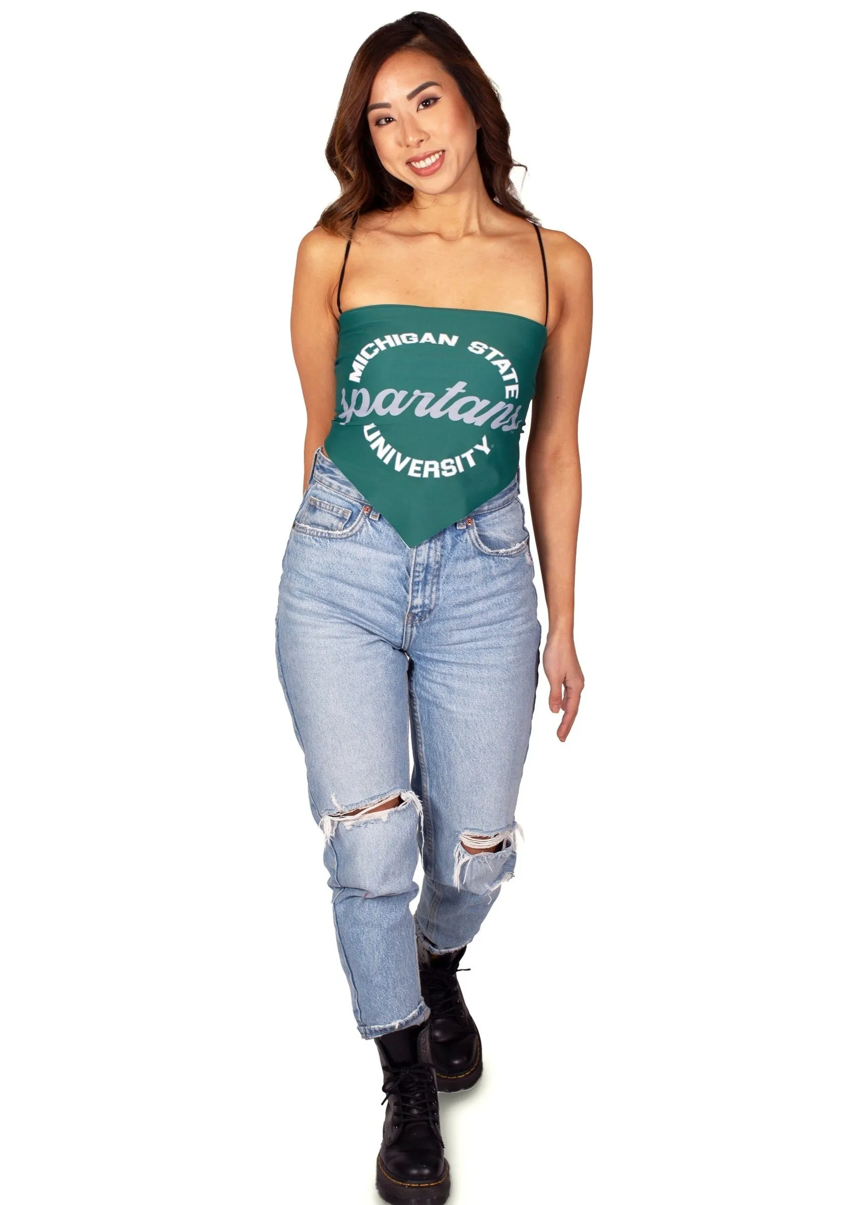 Michigan State Strap Bandana Top