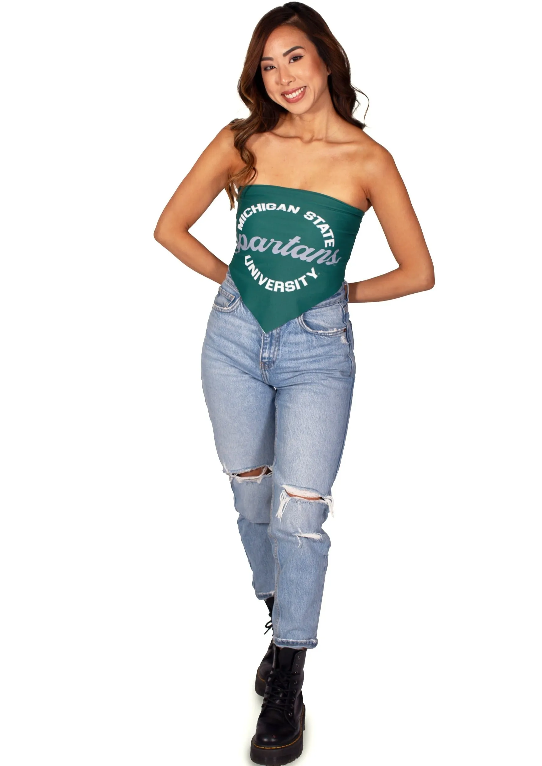 Michigan State Strap Bandana Top