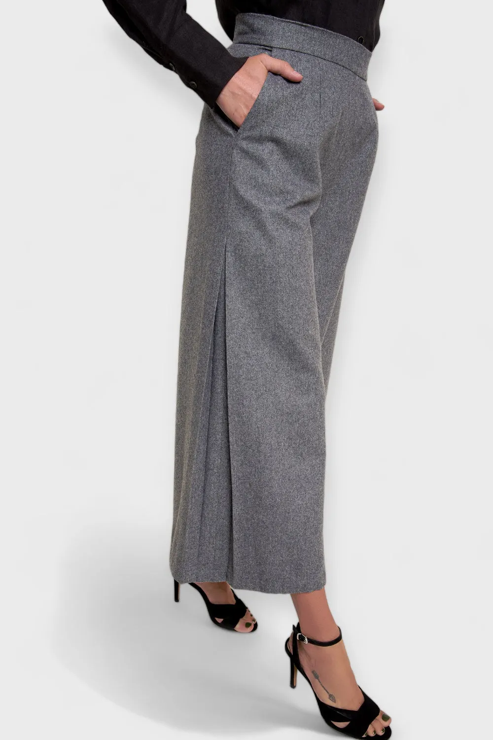 Milan Gray Wide-Leg Pants