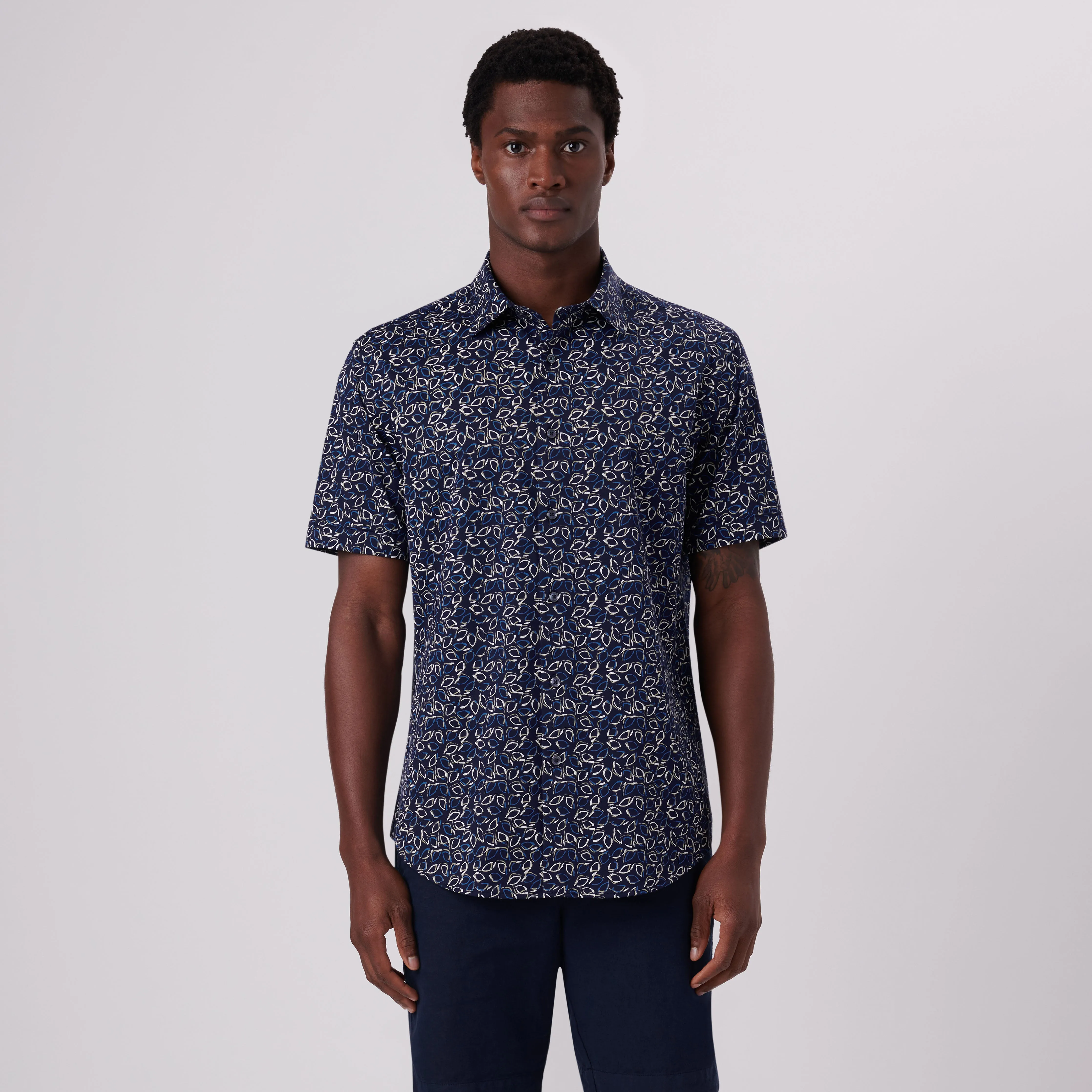 Miles Abstract Print OoohCotton Short Sleeve Shirt