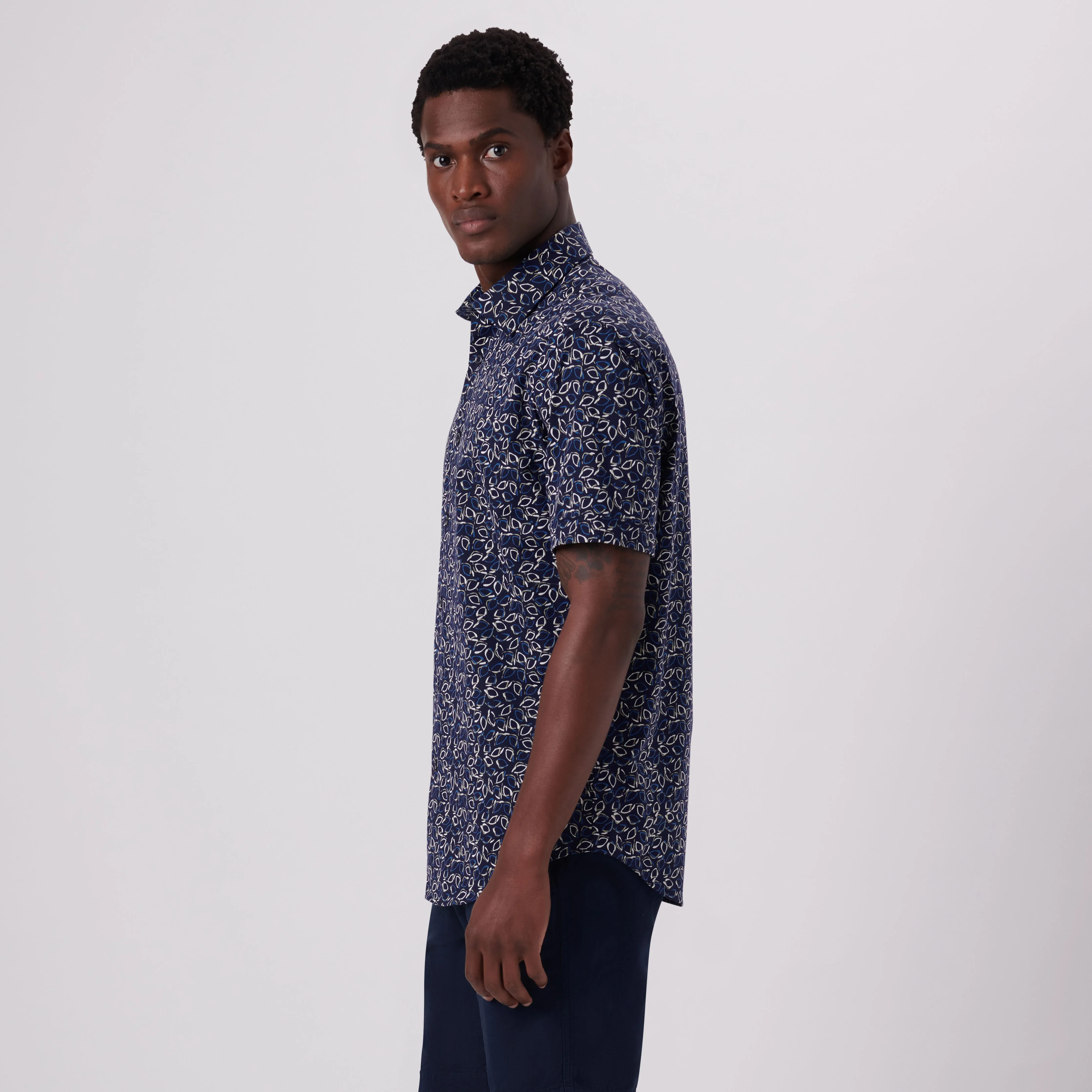Miles Abstract Print OoohCotton Short Sleeve Shirt
