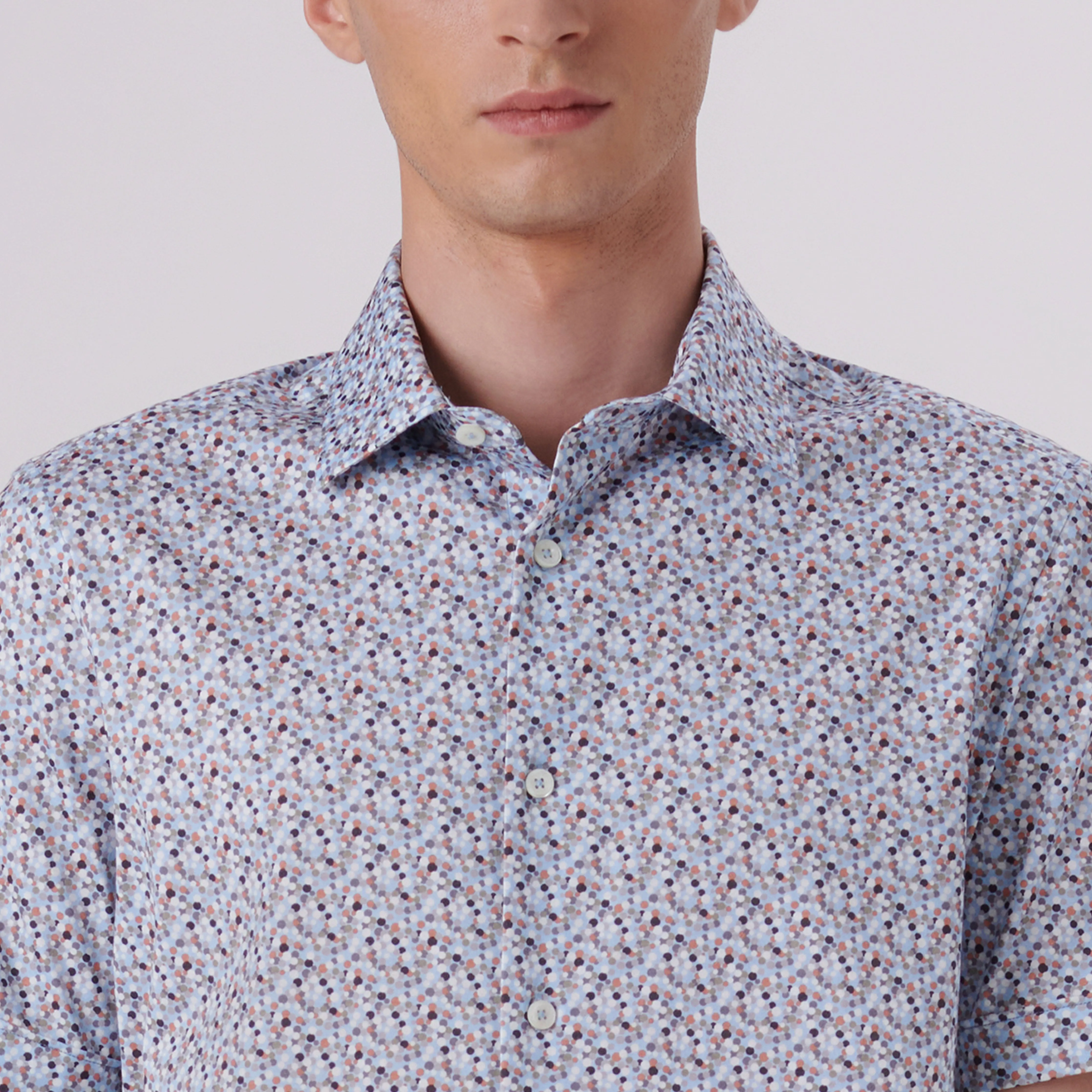 Miles Confetti Print OoohCotton Short Sleeve Shirt