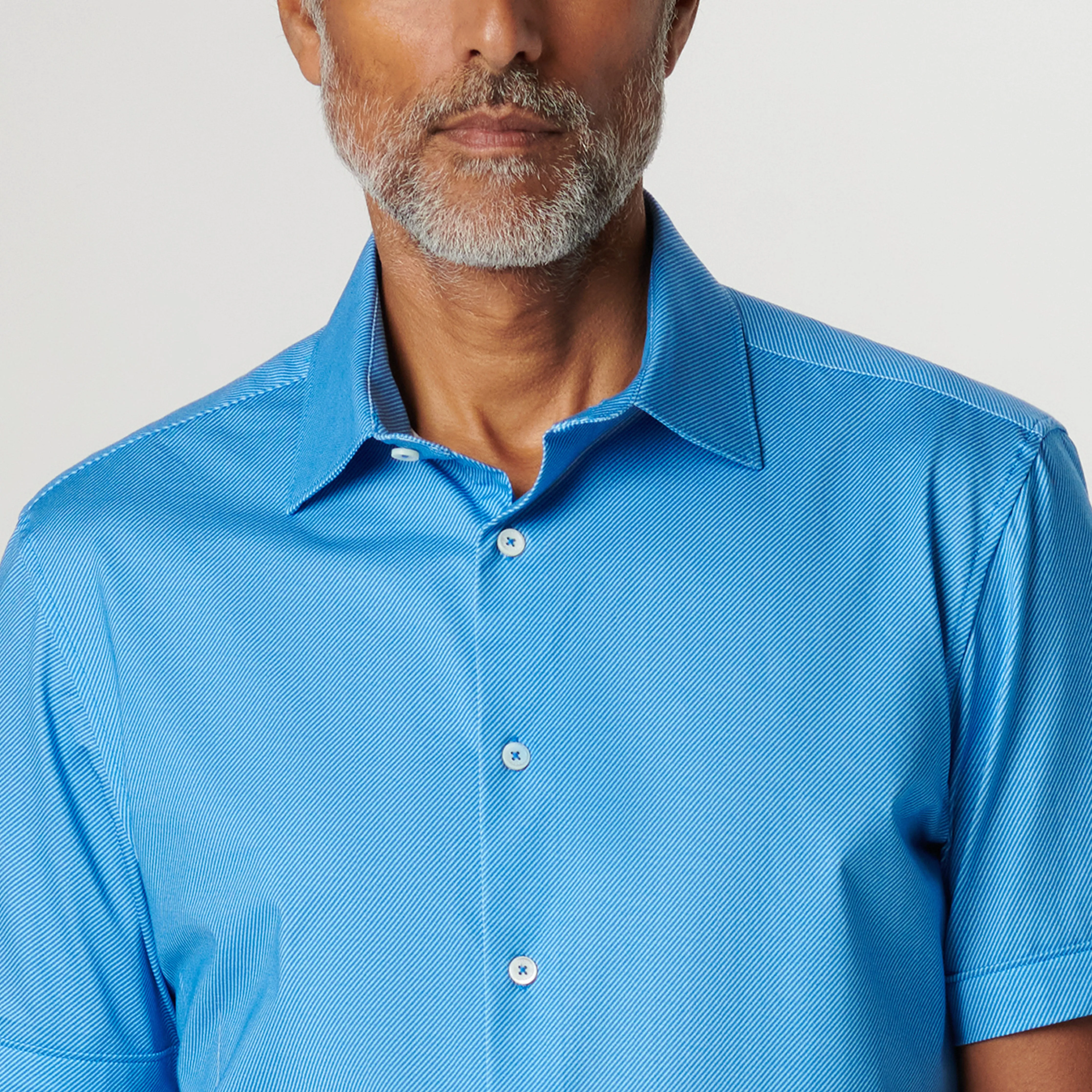Miles Diagonal Pin Stripe OoohCotton Short Sleeve Shirt