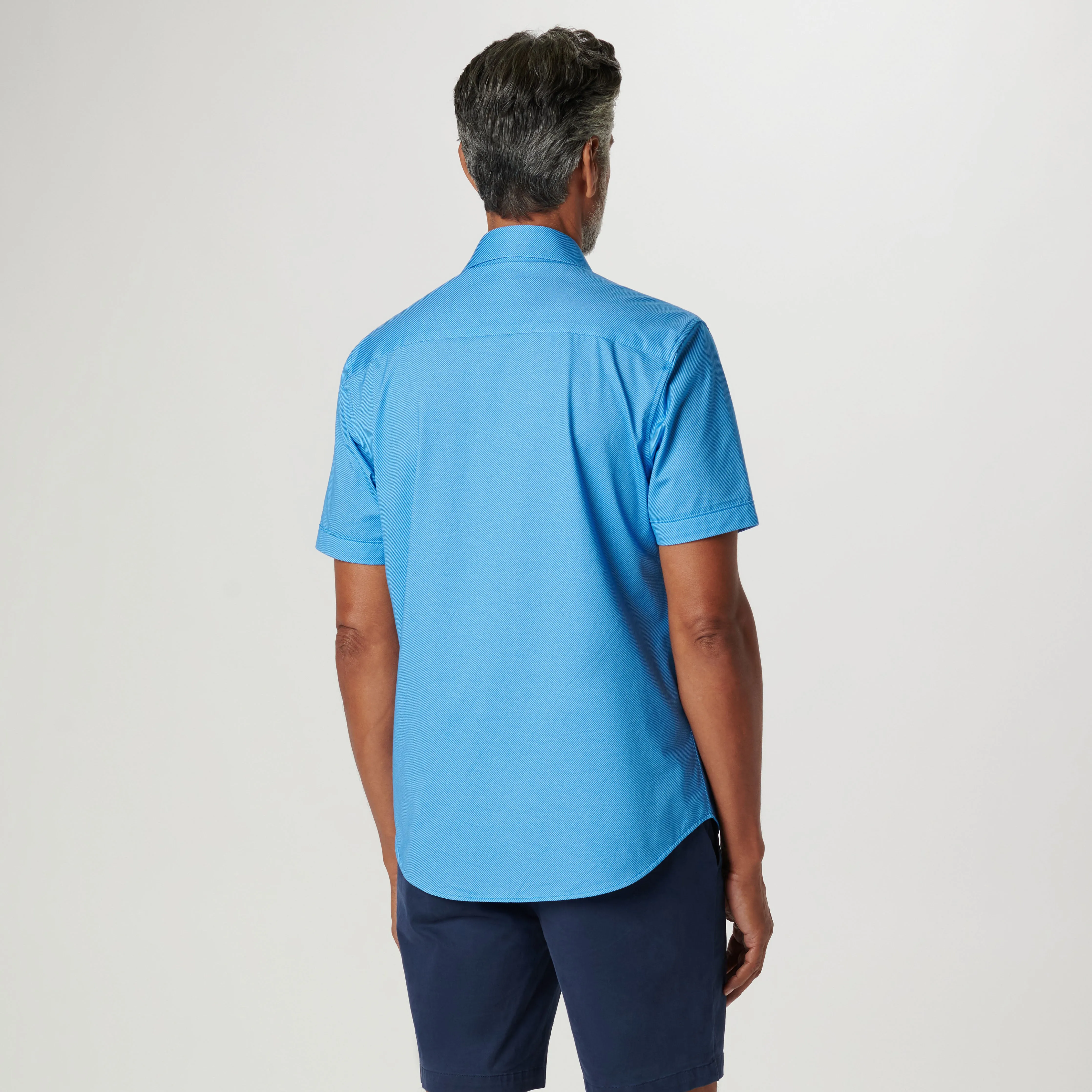 Miles Diagonal Pin Stripe OoohCotton Short Sleeve Shirt
