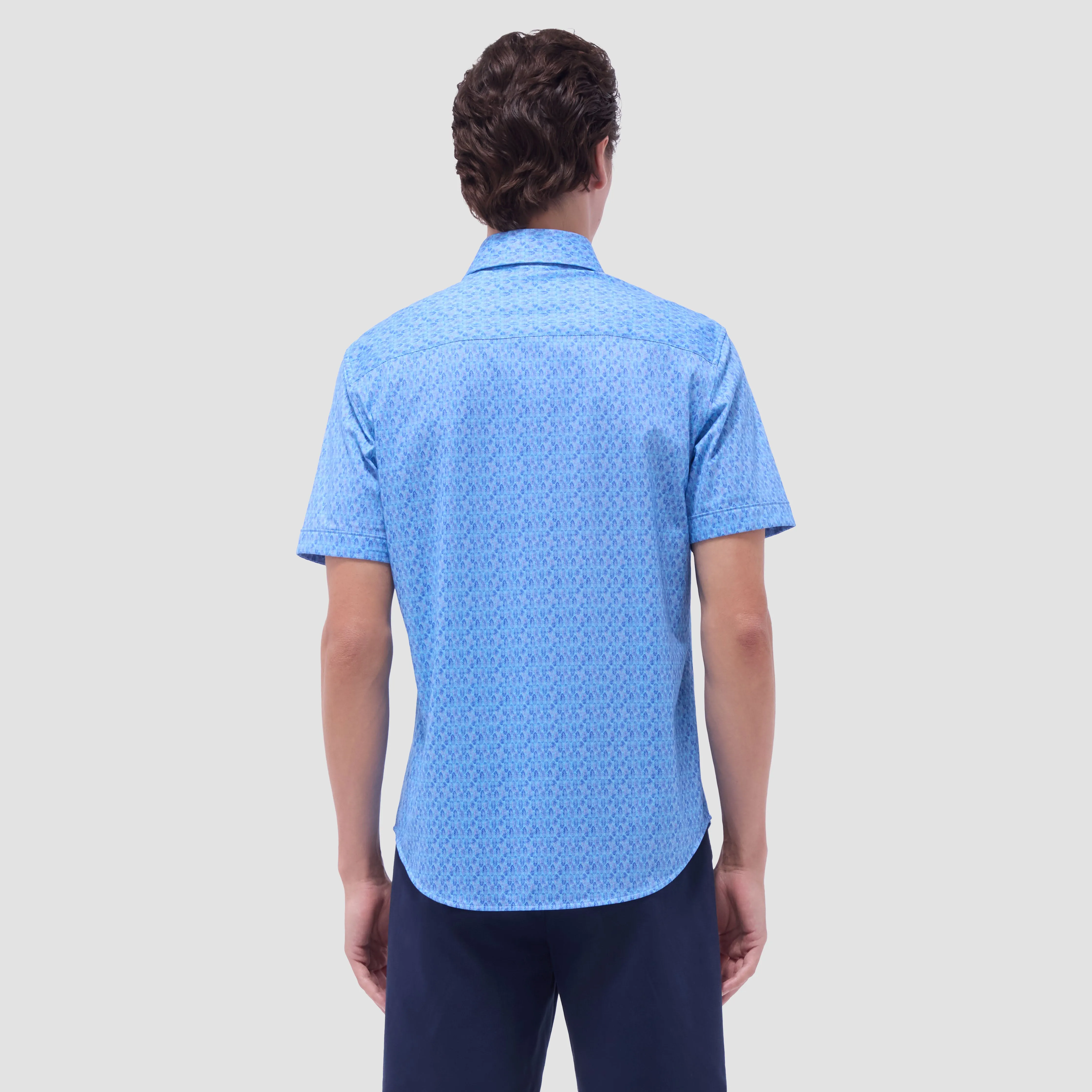 Miles Feather Print OoohCotton Short-Sleeve Shirt