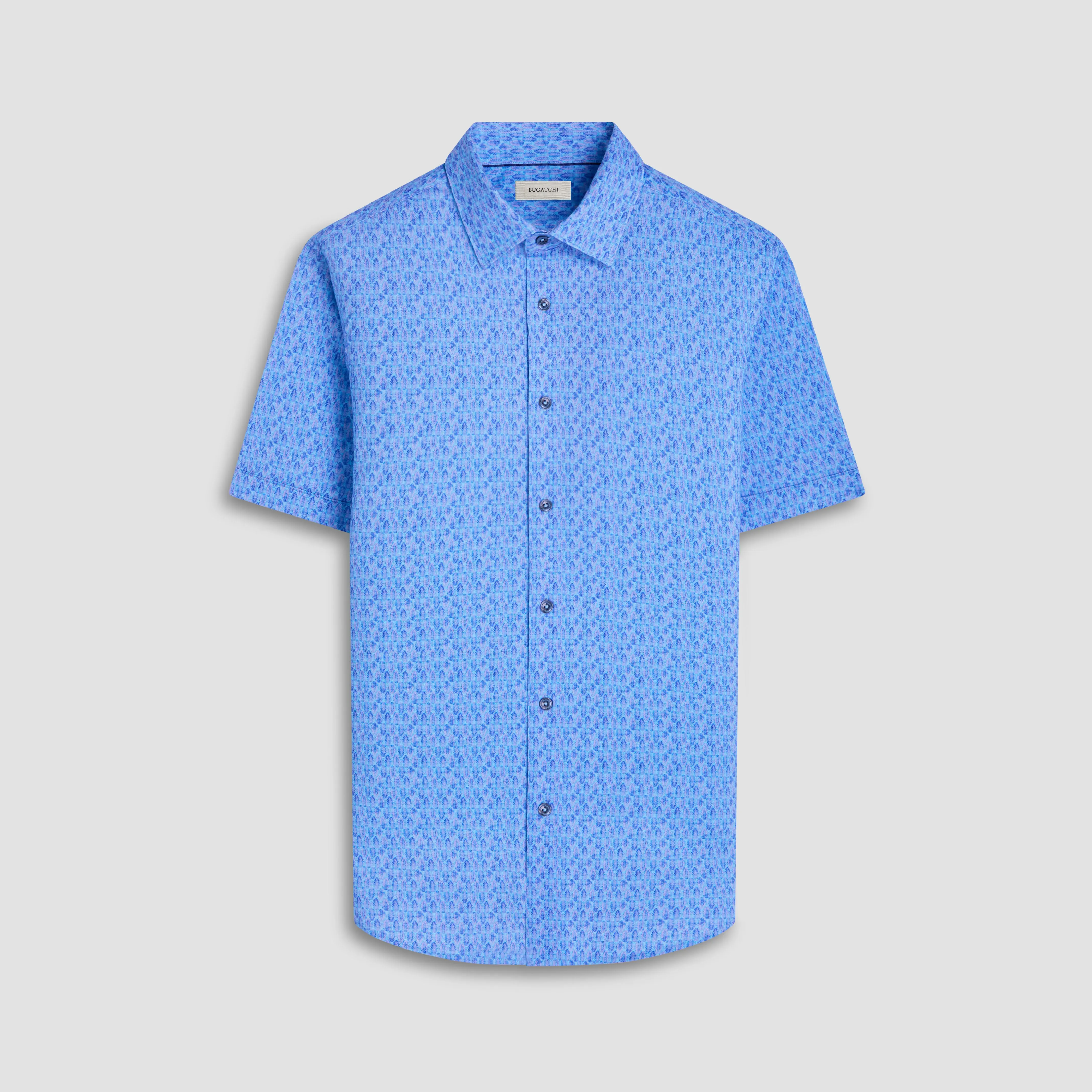 Miles Feather Print OoohCotton Short-Sleeve Shirt