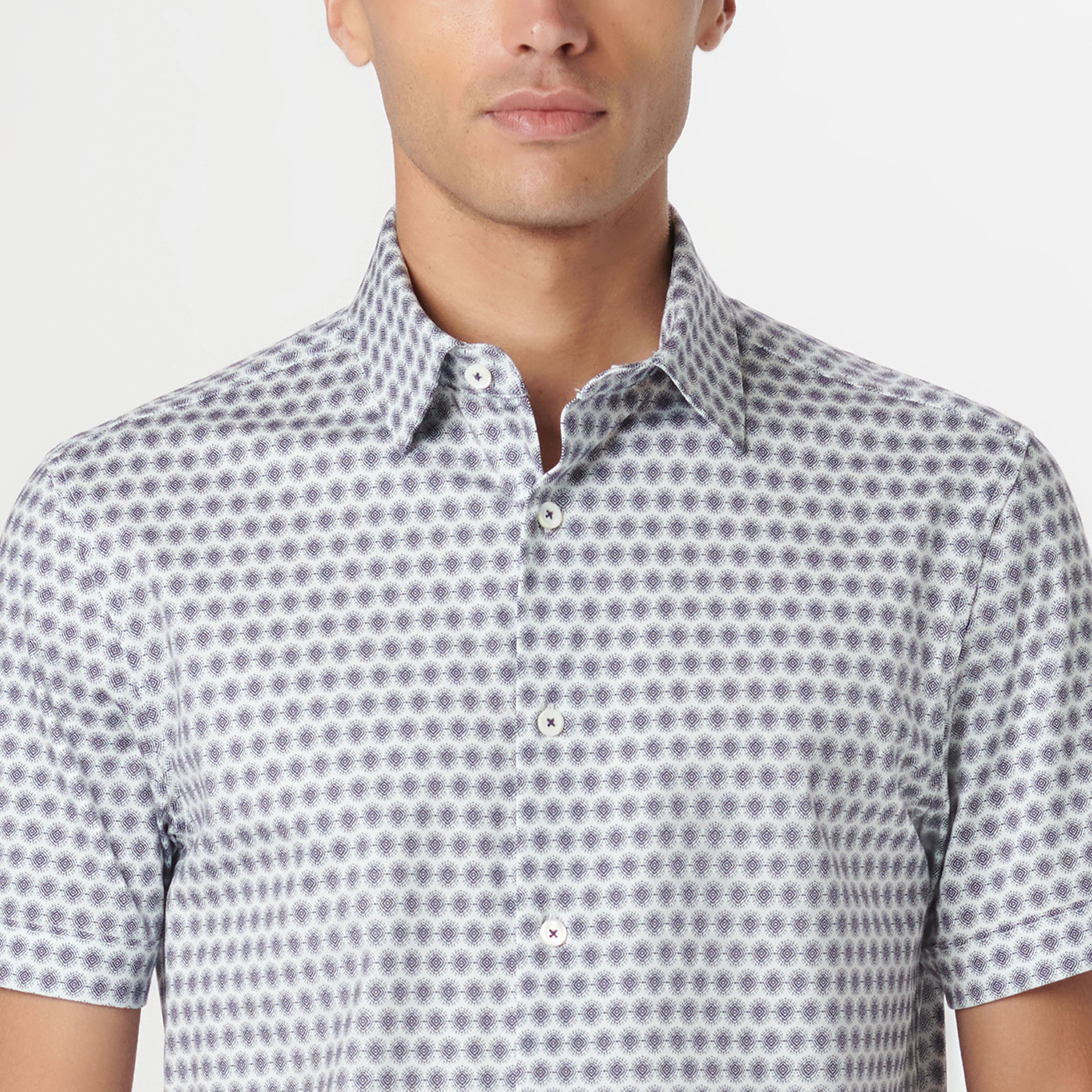 Miles Geometric OoohCotton Short Sleeve Shirt