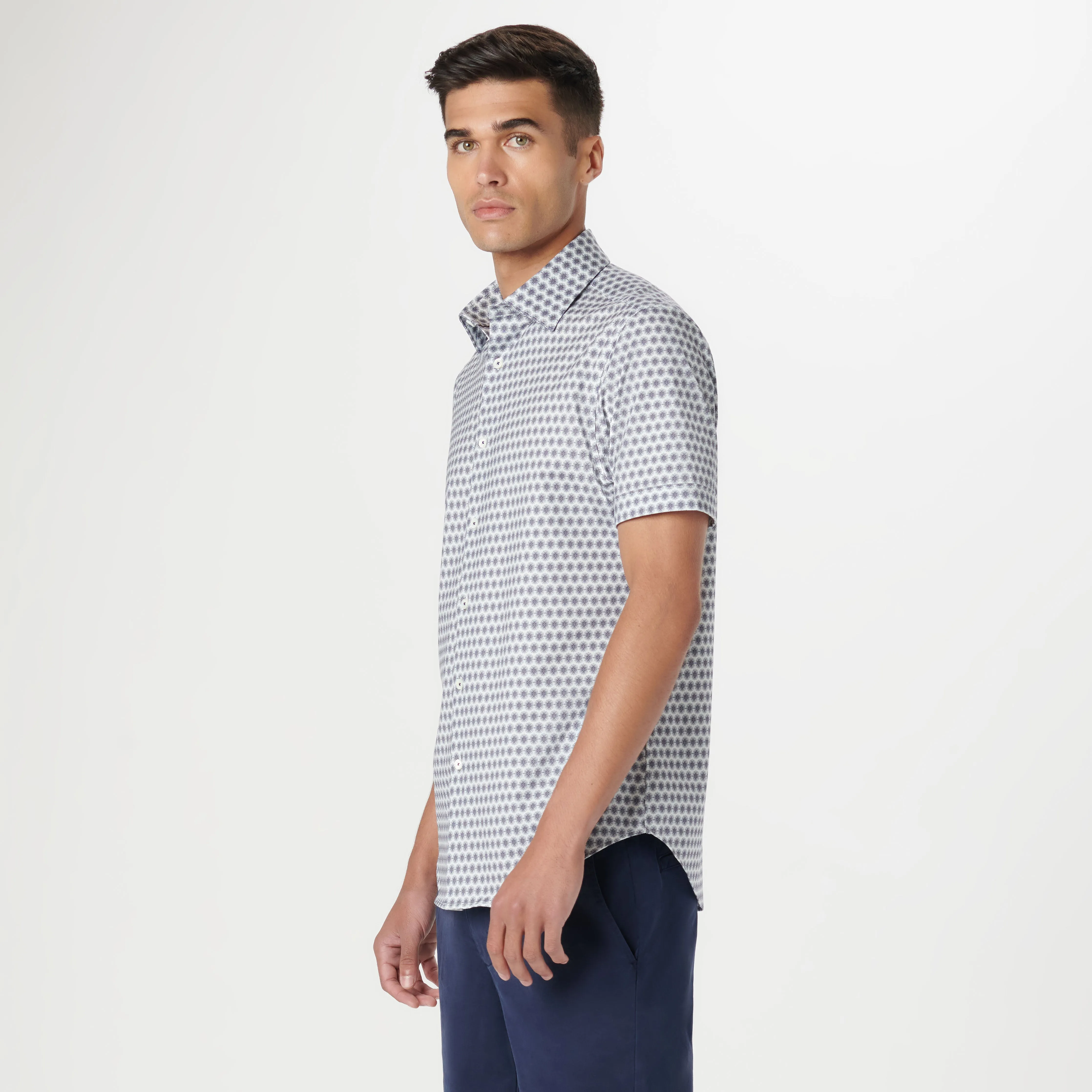 Miles Geometric OoohCotton Short Sleeve Shirt