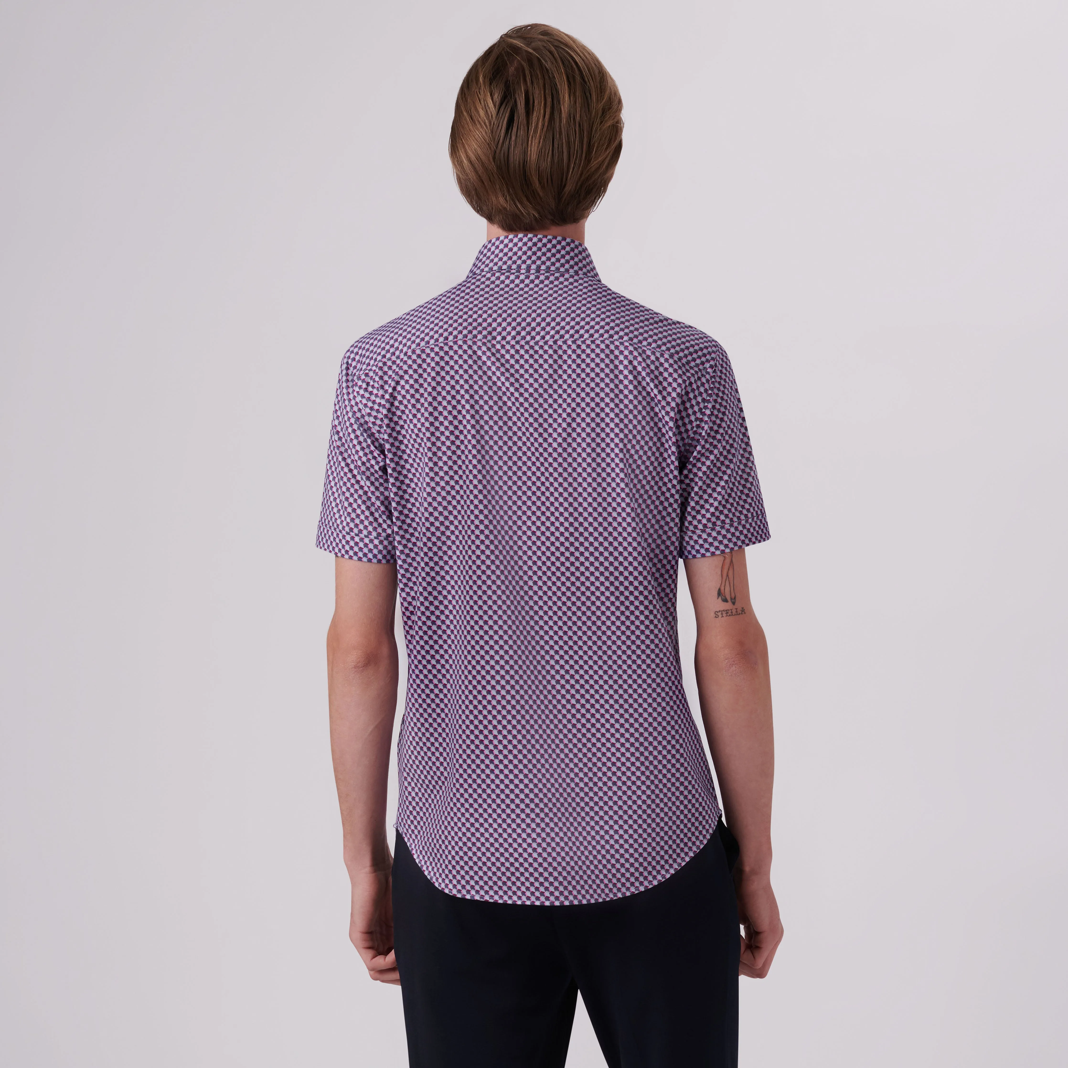 MILES Geometric Print OoohCotton Short Sleeve Shirt