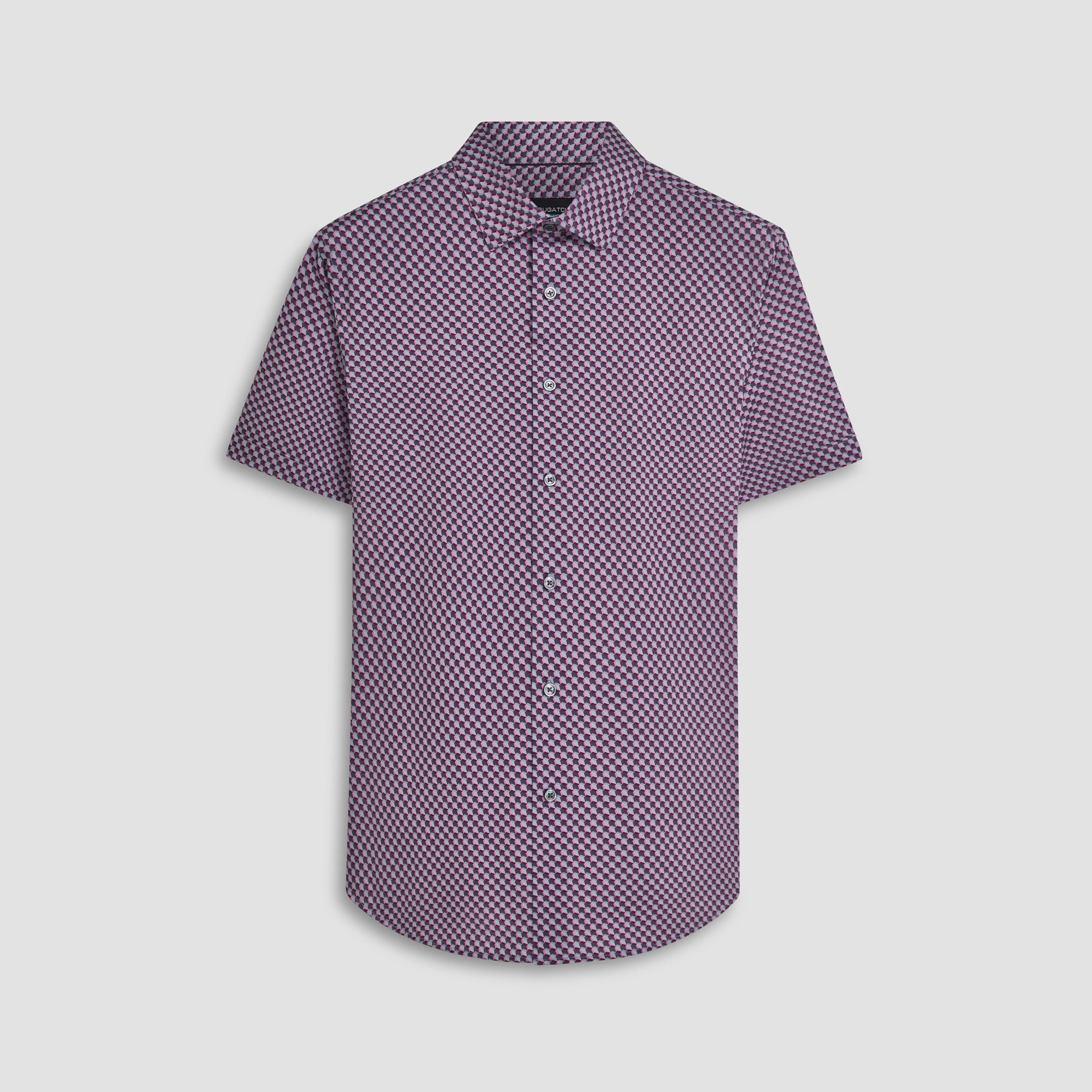 MILES Geometric Print OoohCotton Short Sleeve Shirt