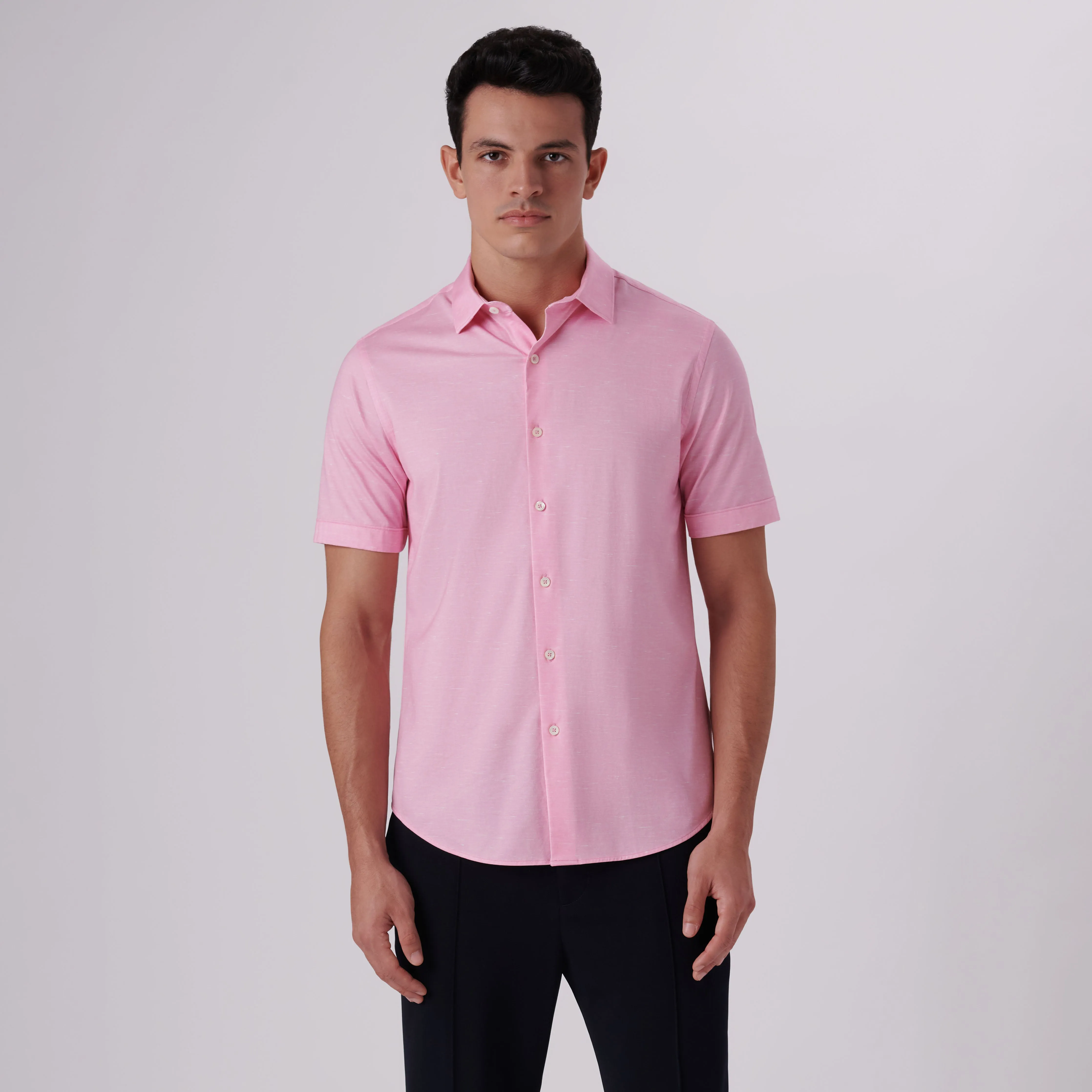 Miles Heather Print OoohCotton Short Sleeve Shirt
