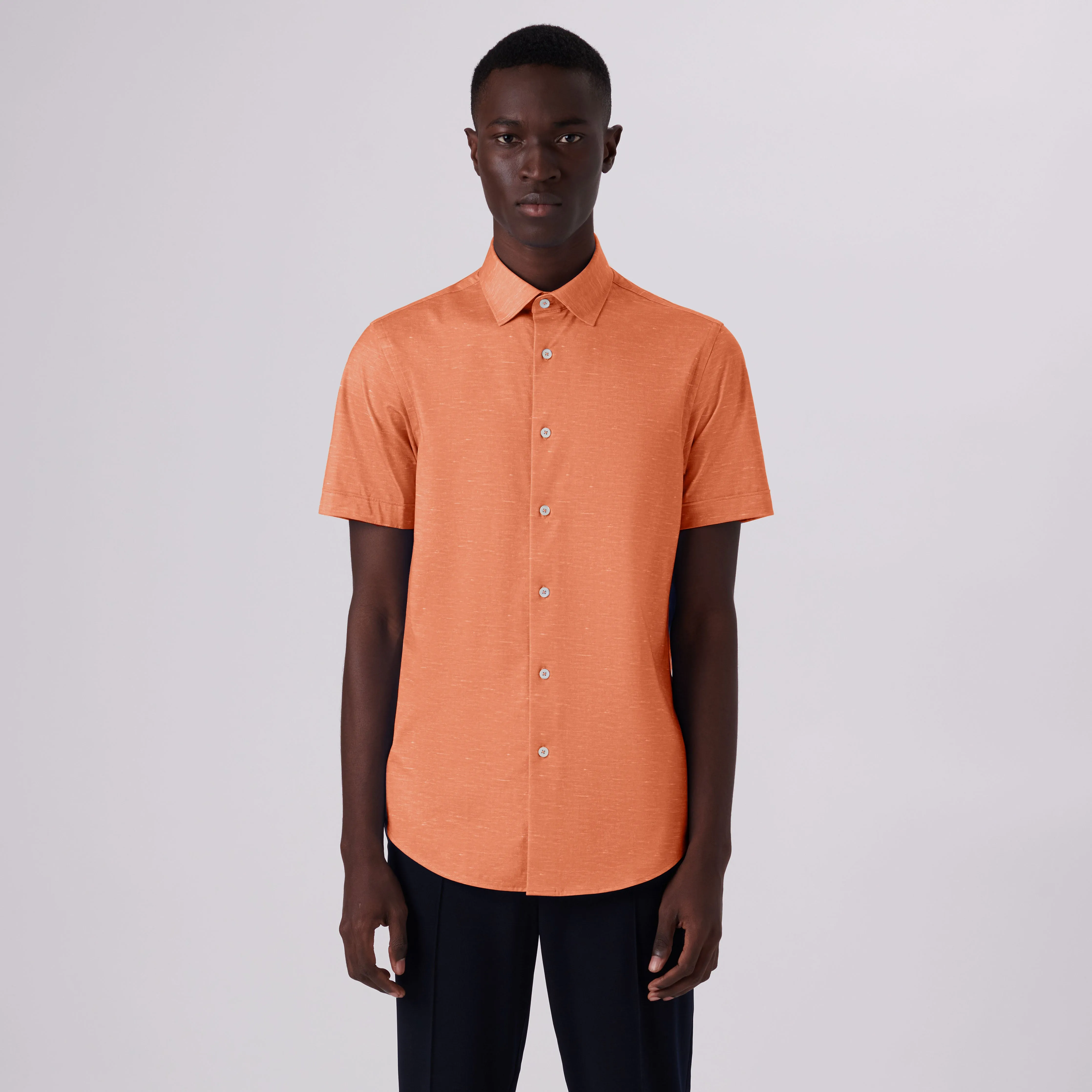 Miles Heather Print OoohCotton Short Sleeve Shirt