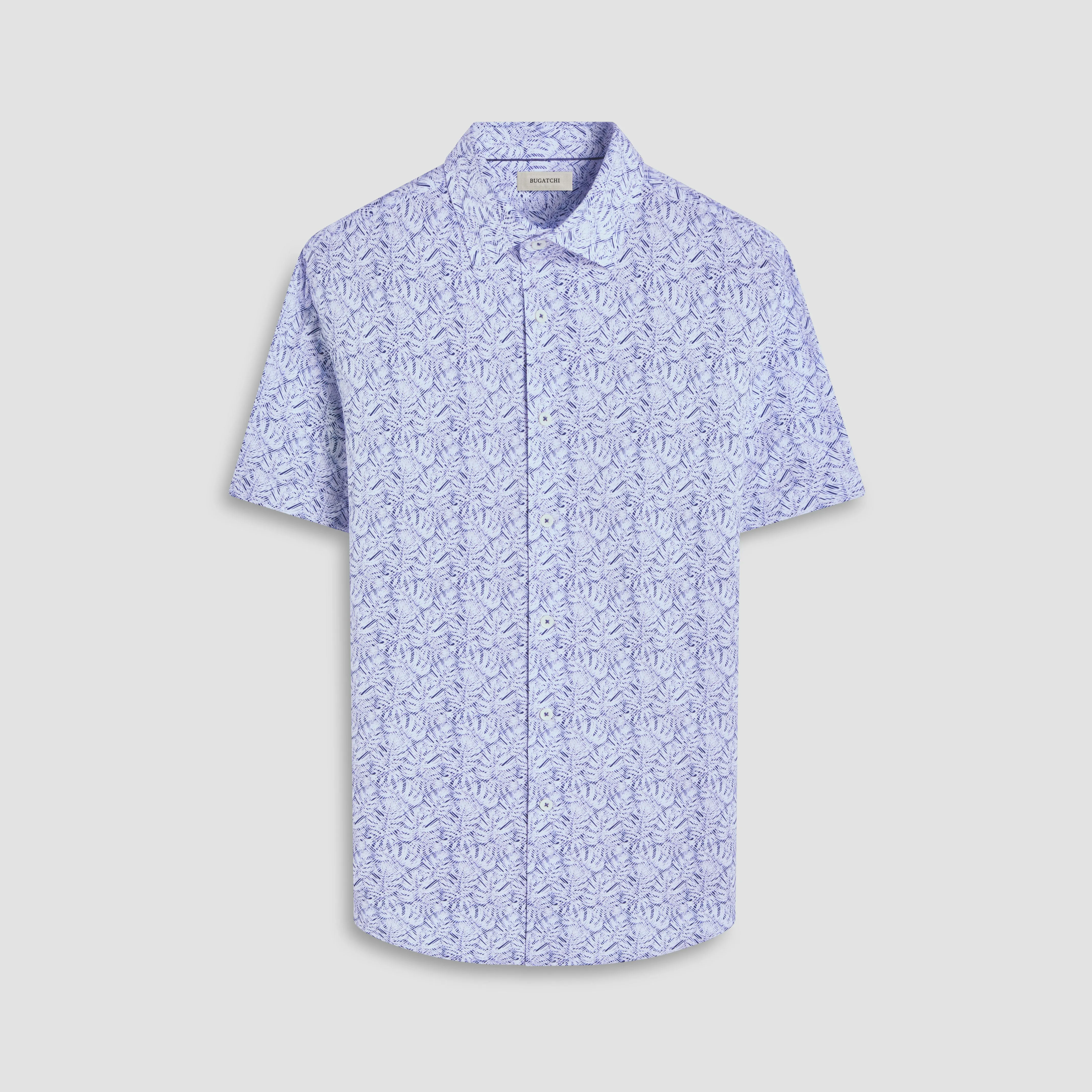 Miles Leaf Print OoohCotton Short -Sleeve Shirt