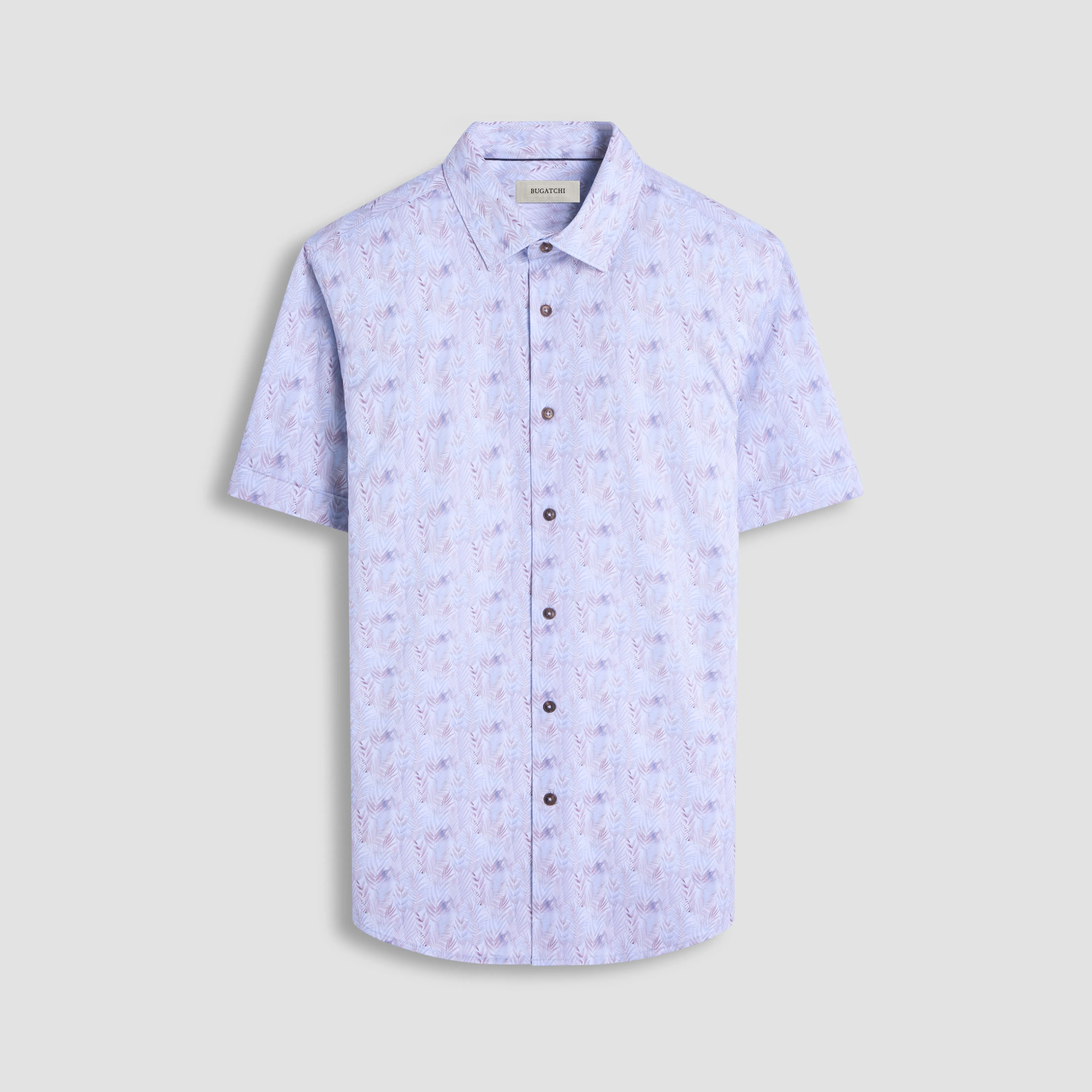 Miles Leaf Print OoohCotton Short -Sleeve Shirt