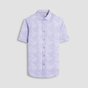 Miles Leaf Print OoohCotton Short -Sleeve Shirt