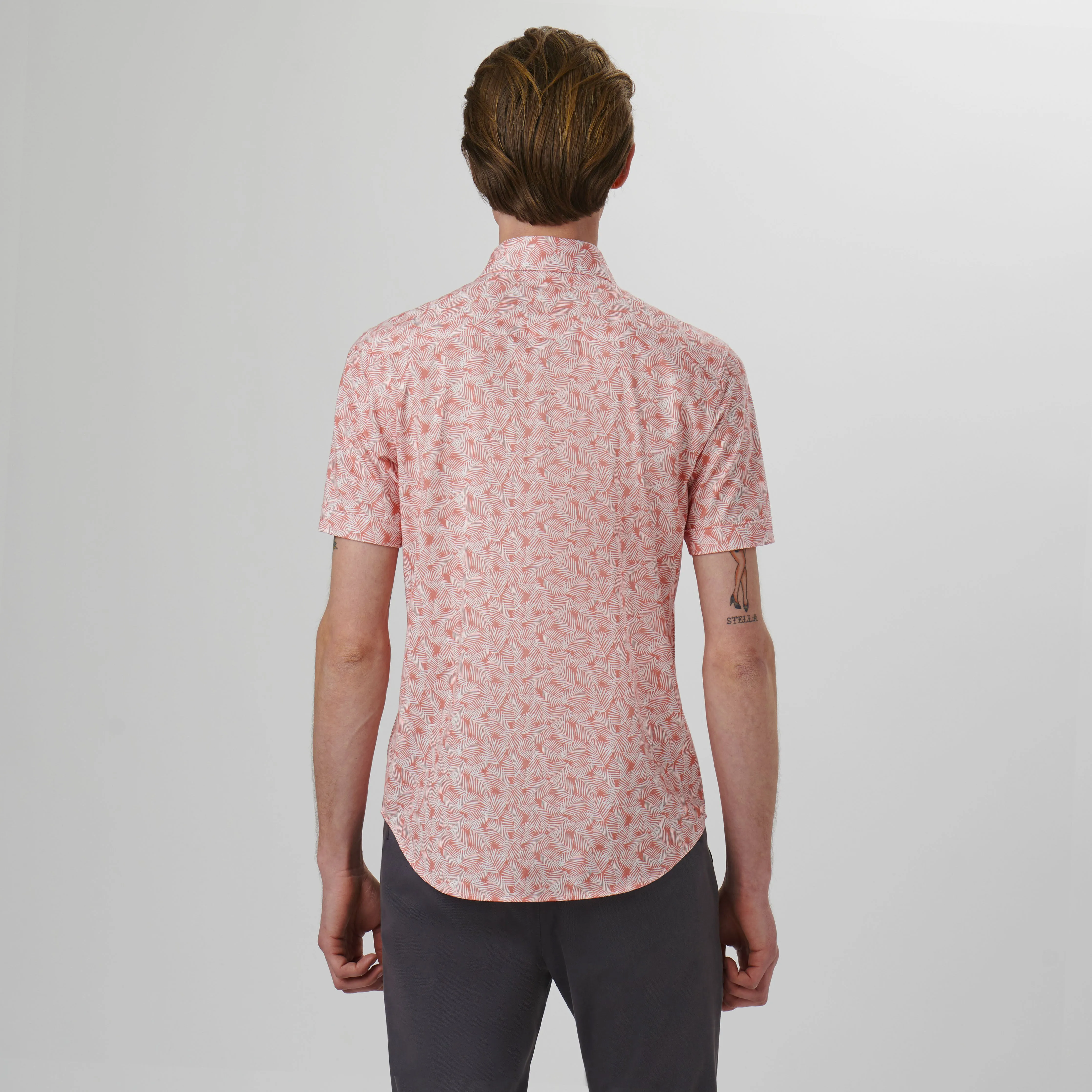 Miles Leaf Print OoohCotton Short Sleeve Shirt