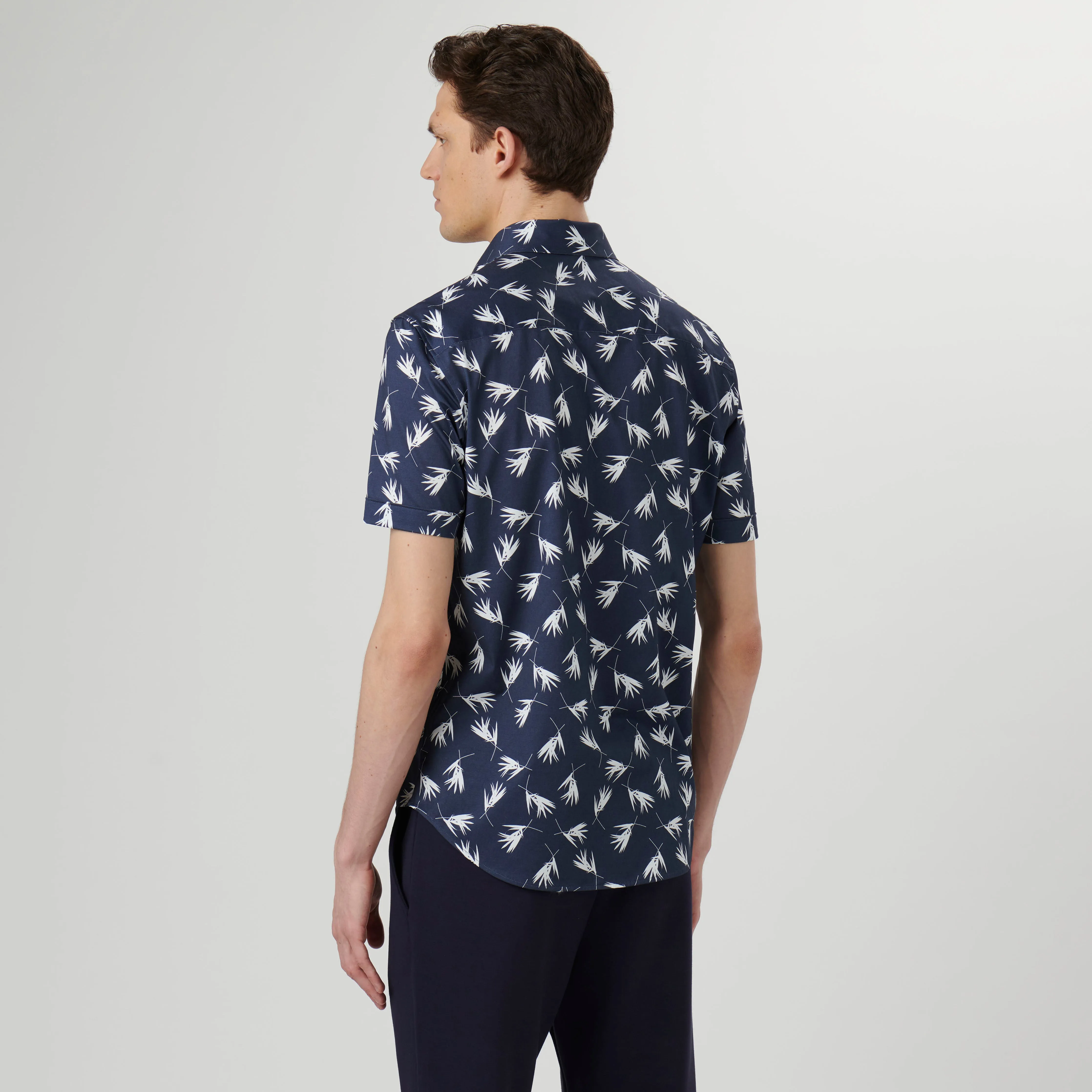 Miles Leaf Print OoohCotton Short Sleeve Shirt