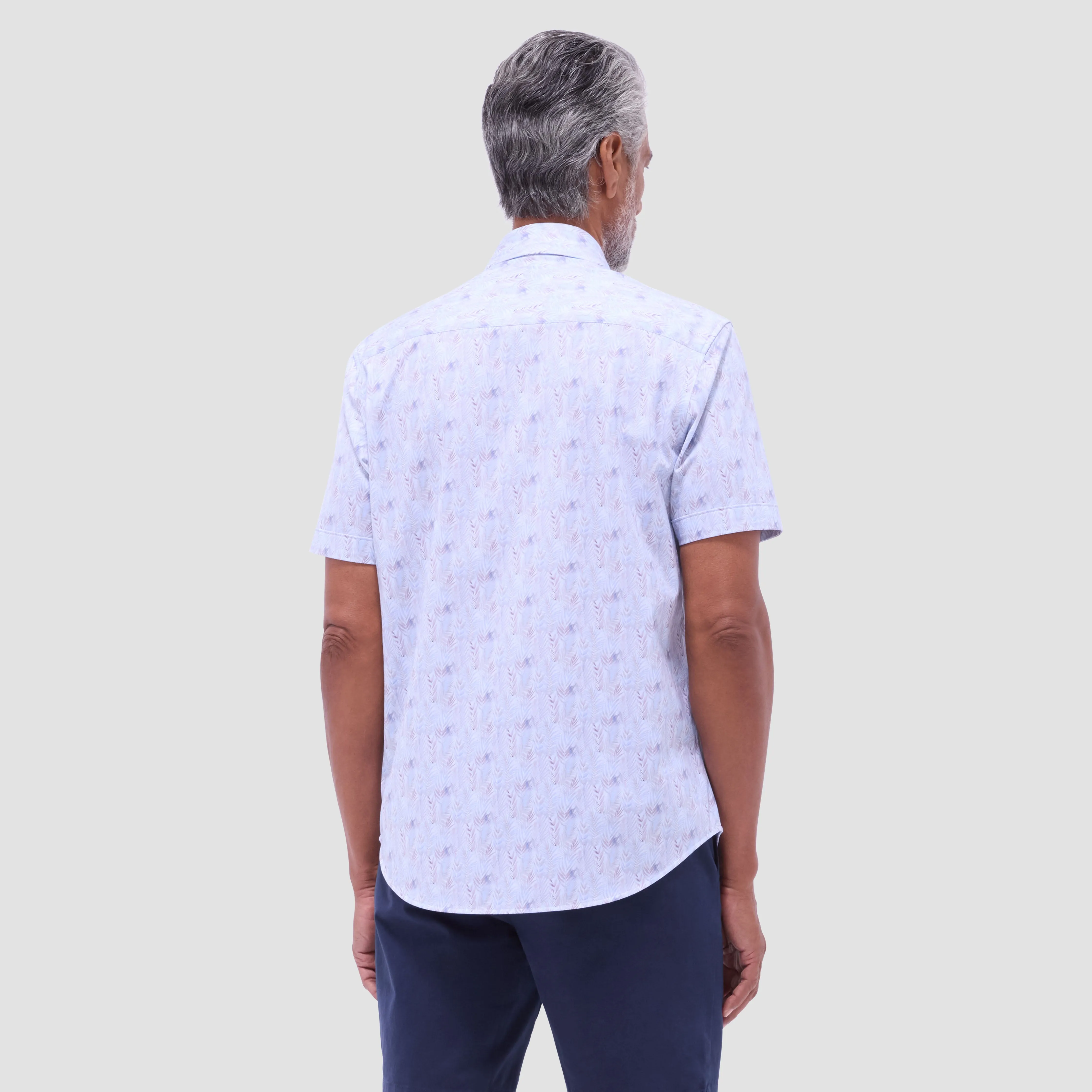 Miles Leaf Print OoohCotton Short -Sleeve Shirt