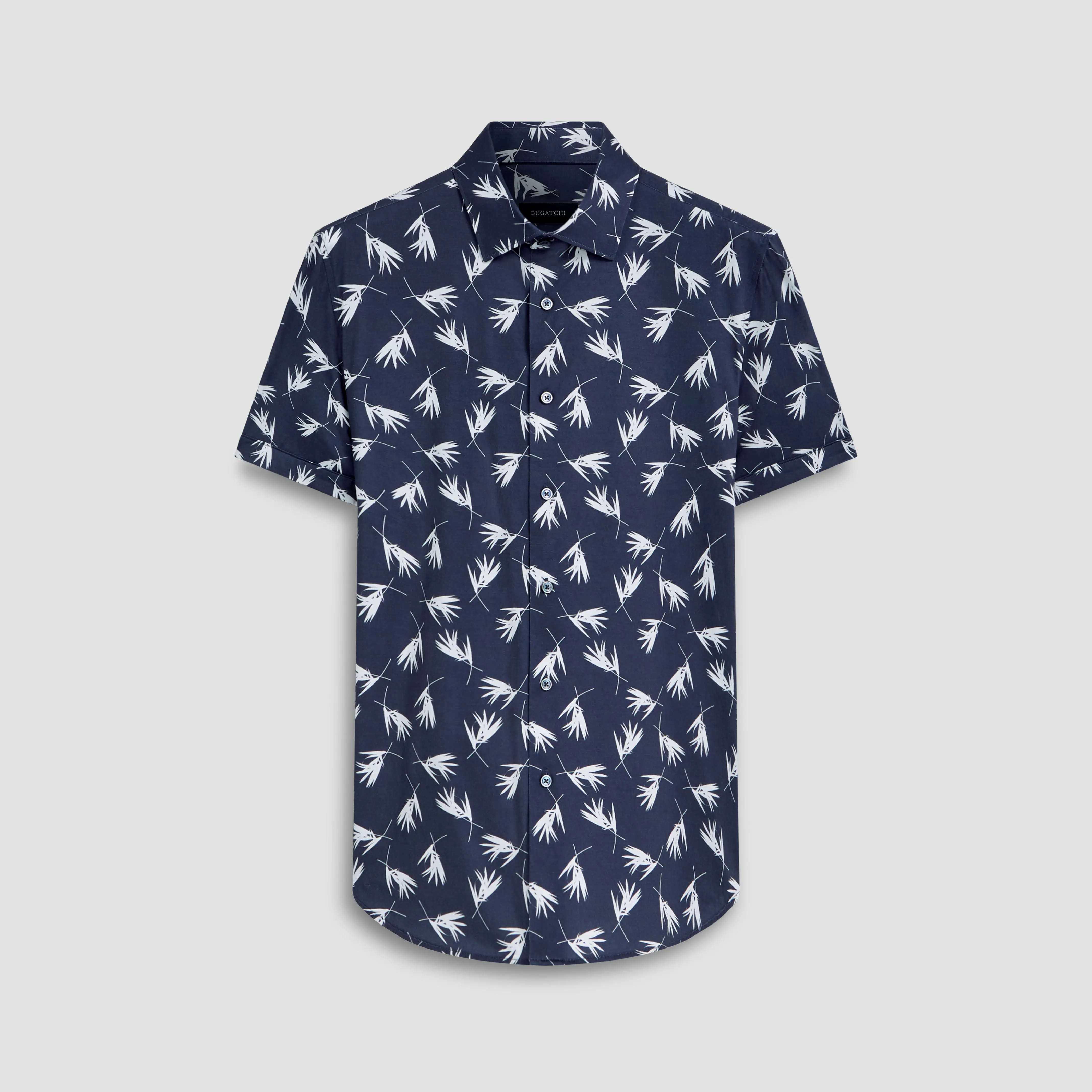 Miles Leaf Print OoohCotton Short Sleeve Shirt