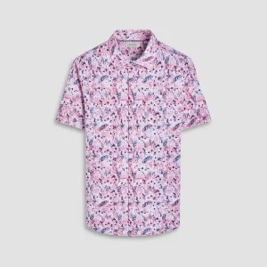 Miles Leaf Print OoohCotton Short -Sleeve Shirt