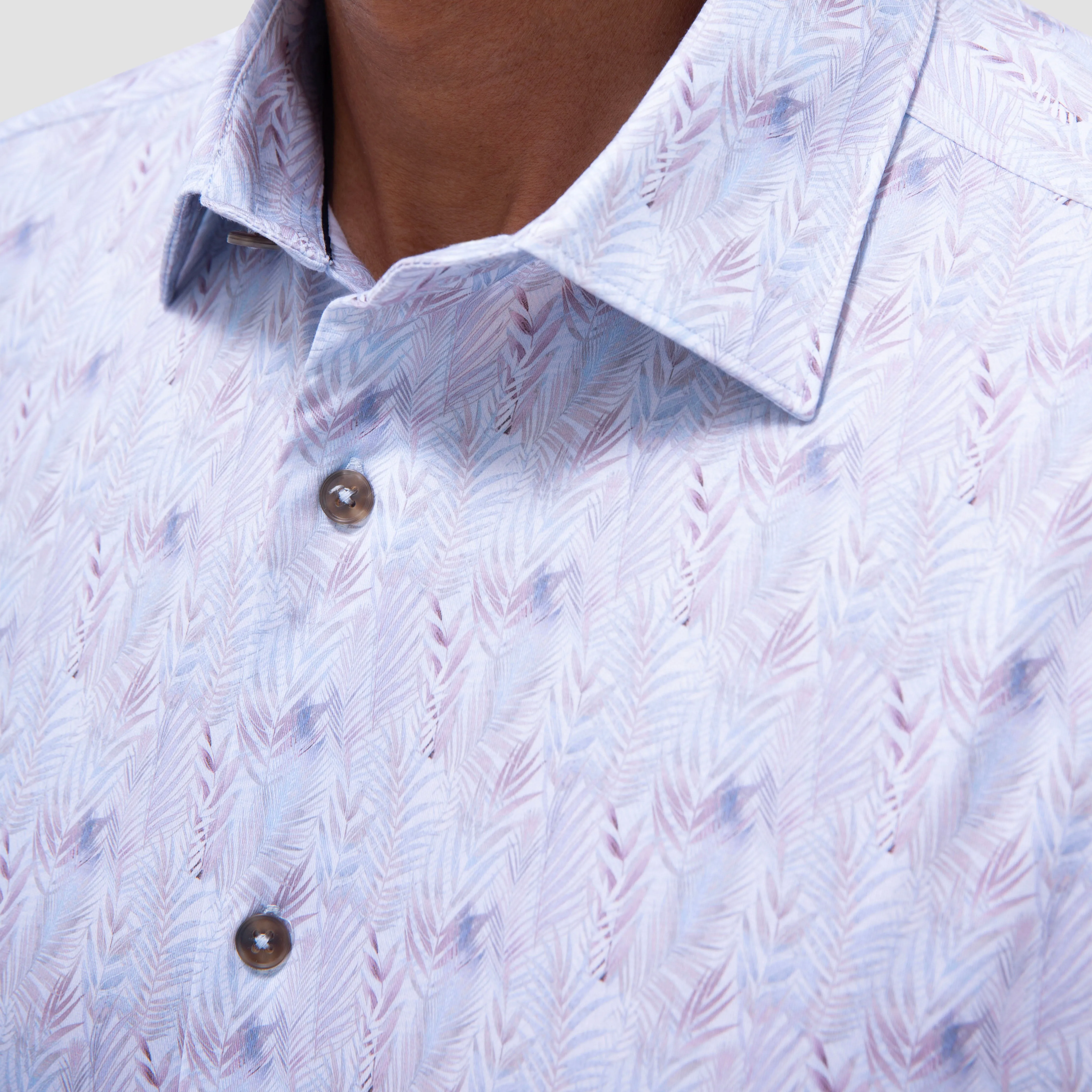 Miles Leaf Print OoohCotton Short -Sleeve Shirt