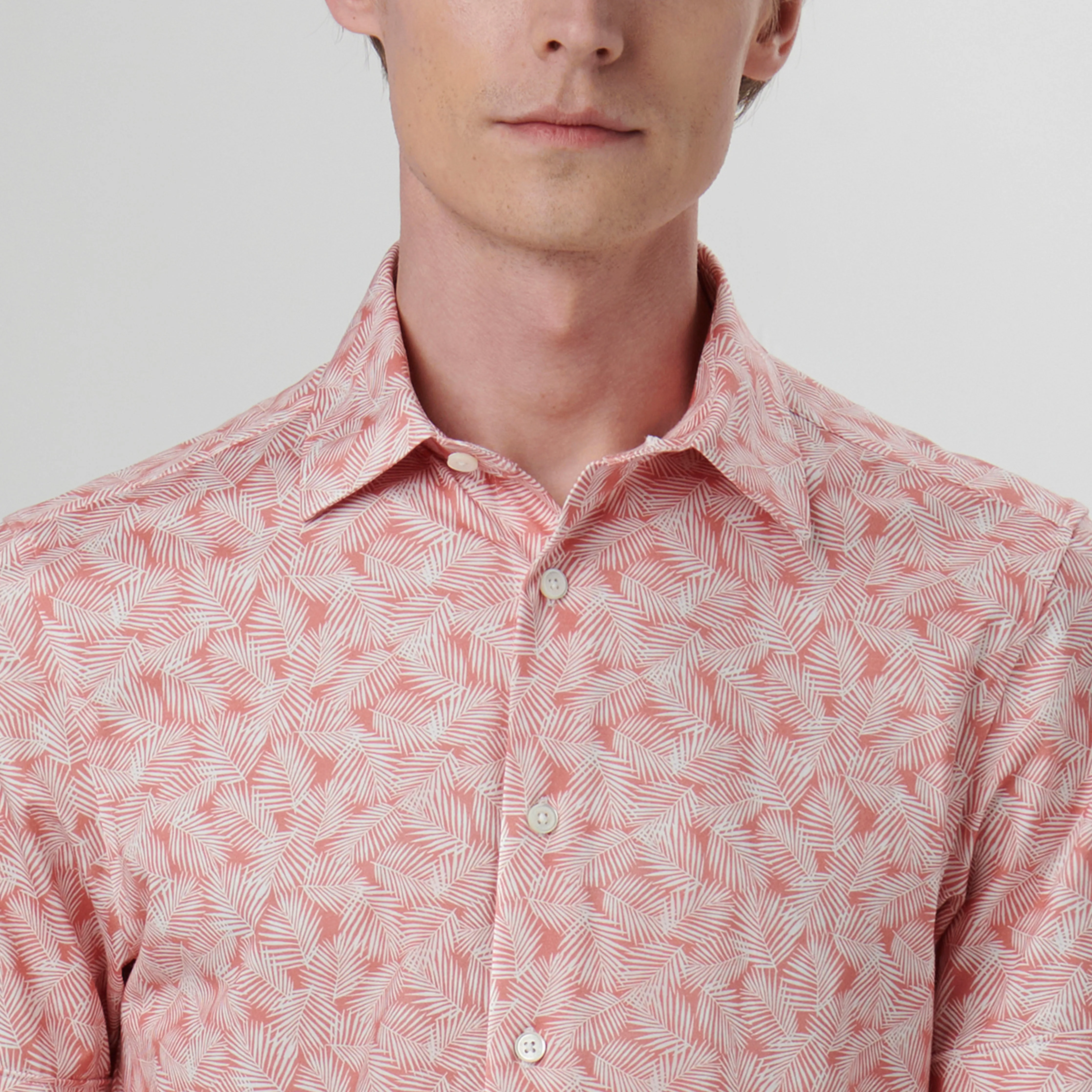 Miles Leaf Print OoohCotton Short Sleeve Shirt