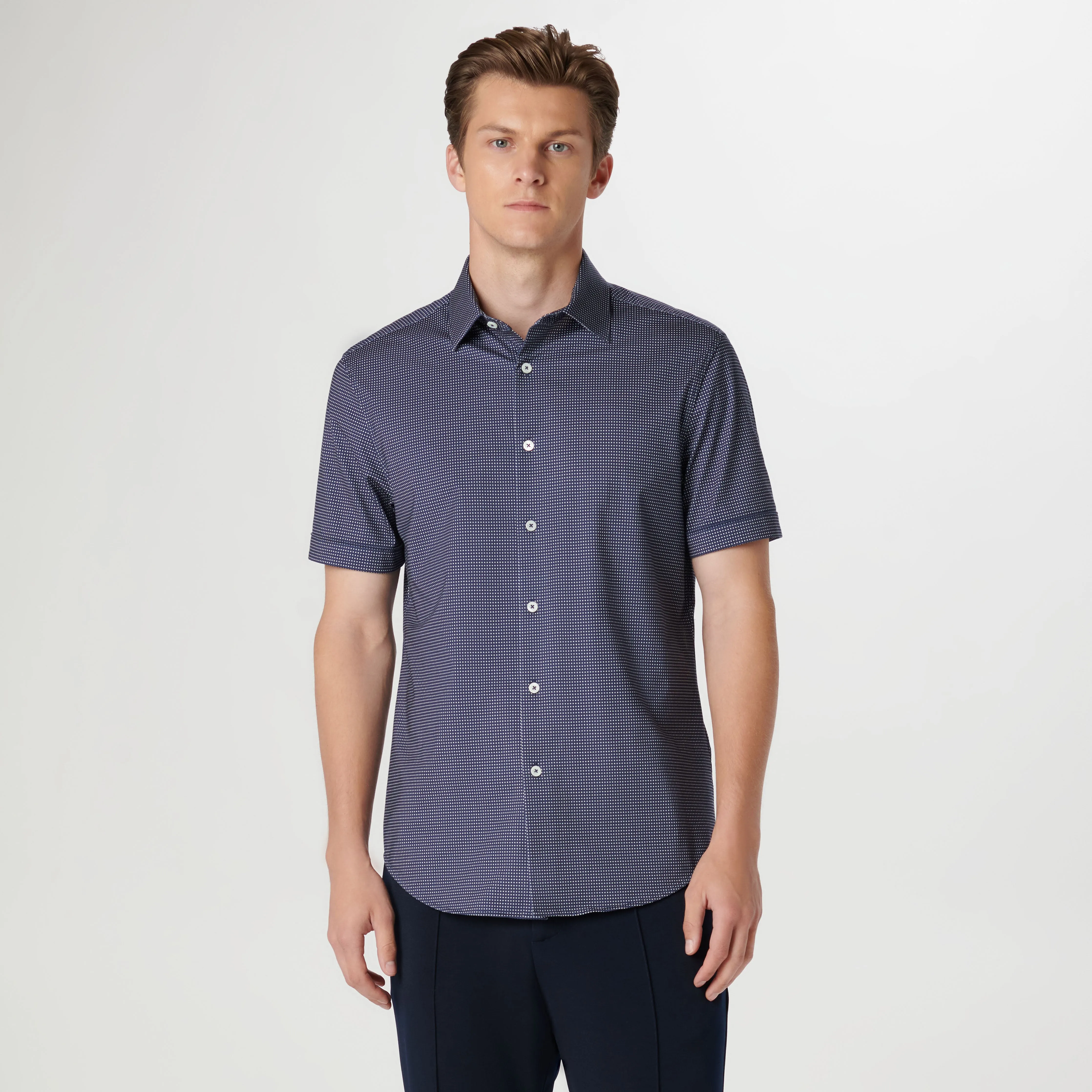 Miles Pin Dot OoohCotton Short Sleeve Shirt