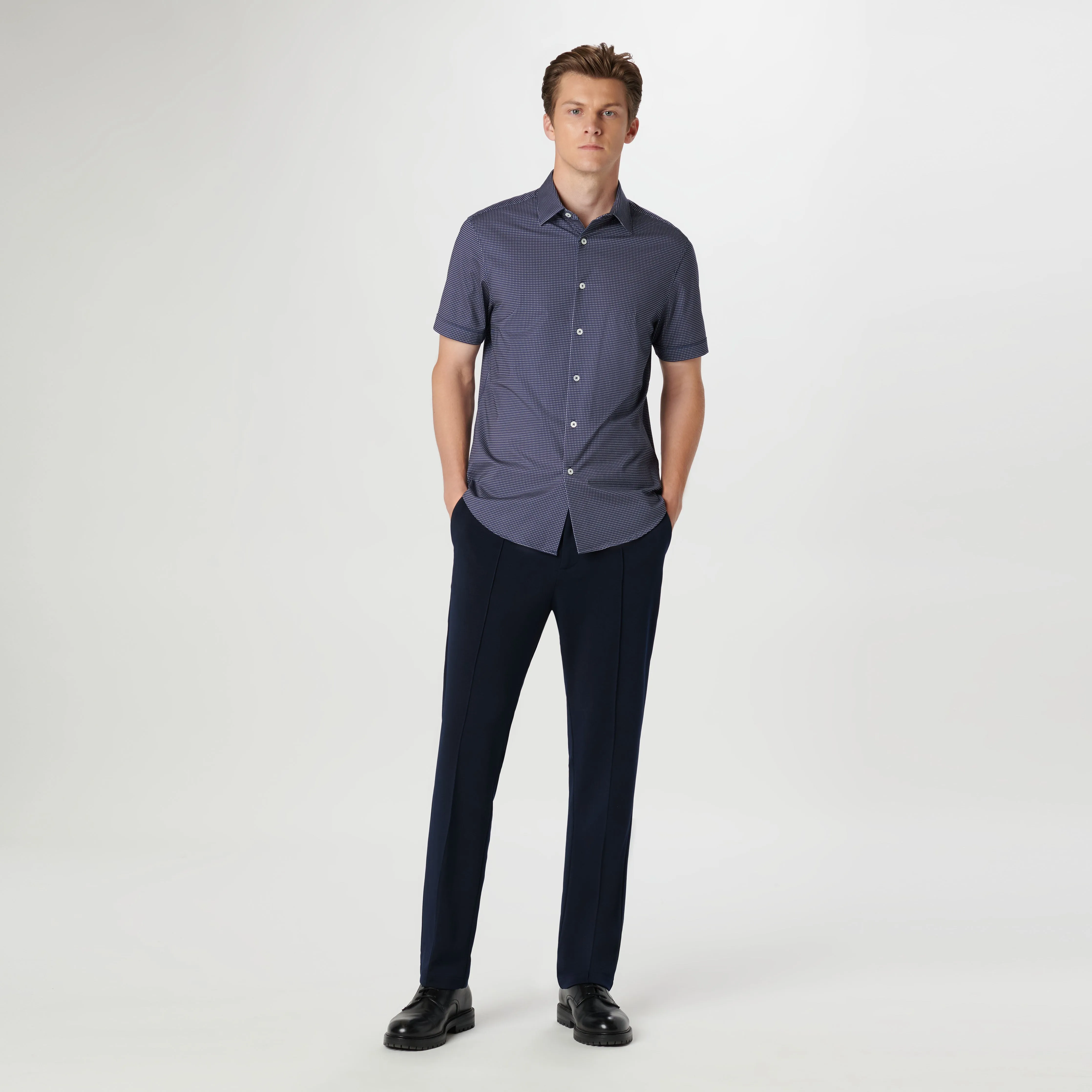 Miles Pin Dot OoohCotton Short Sleeve Shirt
