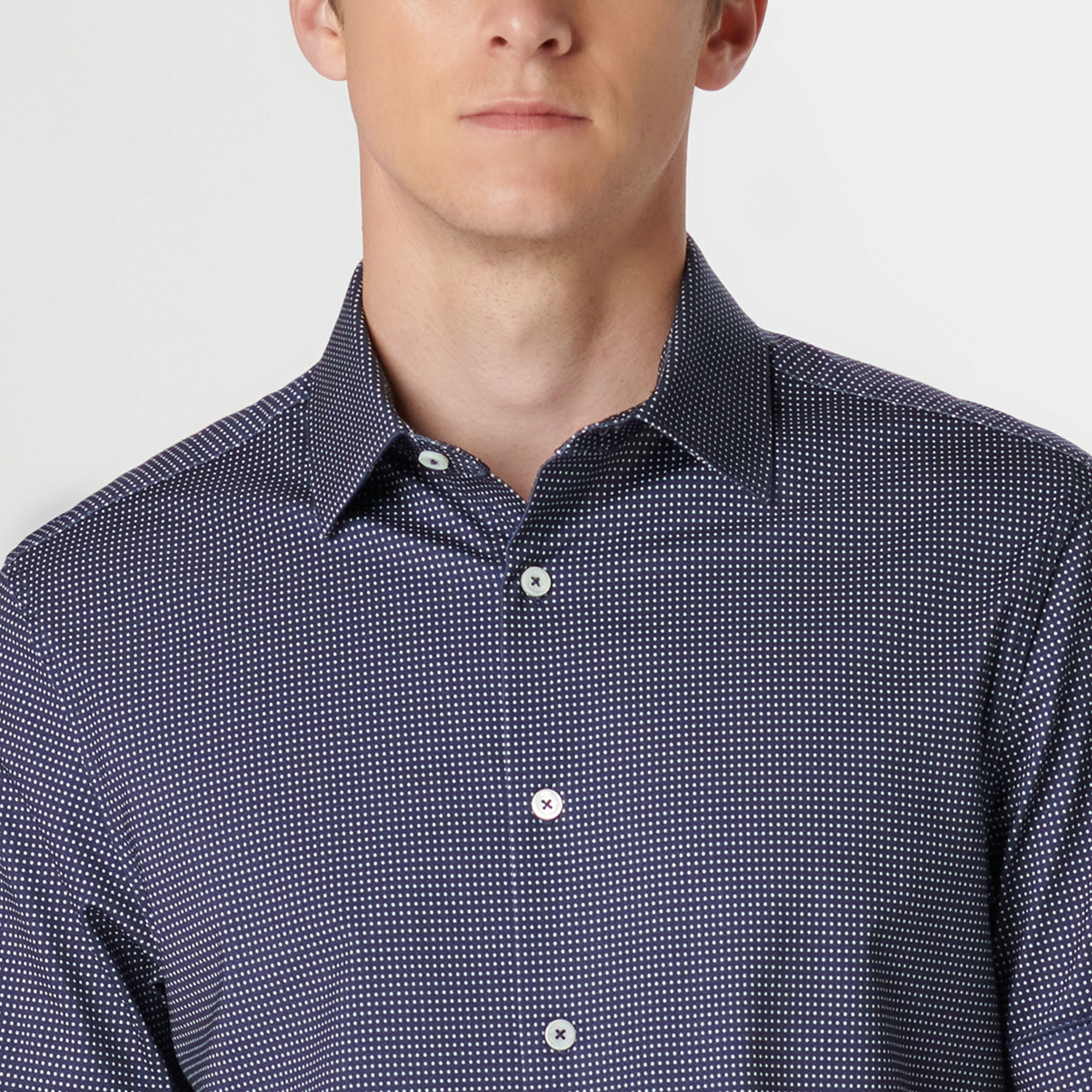 Miles Pin Dot OoohCotton Short Sleeve Shirt